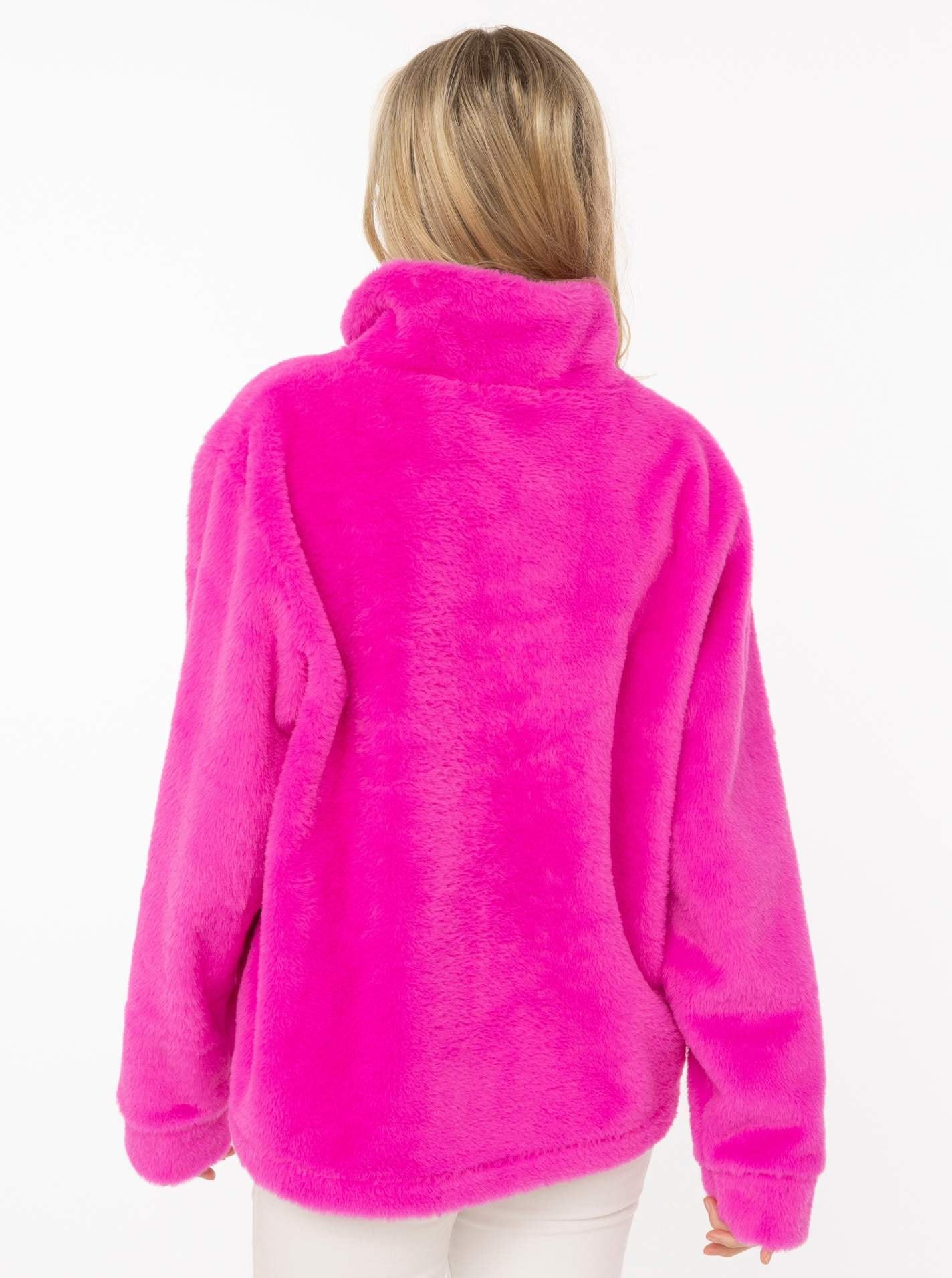 Zwillingsherz Troyer »"ZH"« Fake Fur Optik, Stehkragen mit pinkem Reissverschluss und Patch