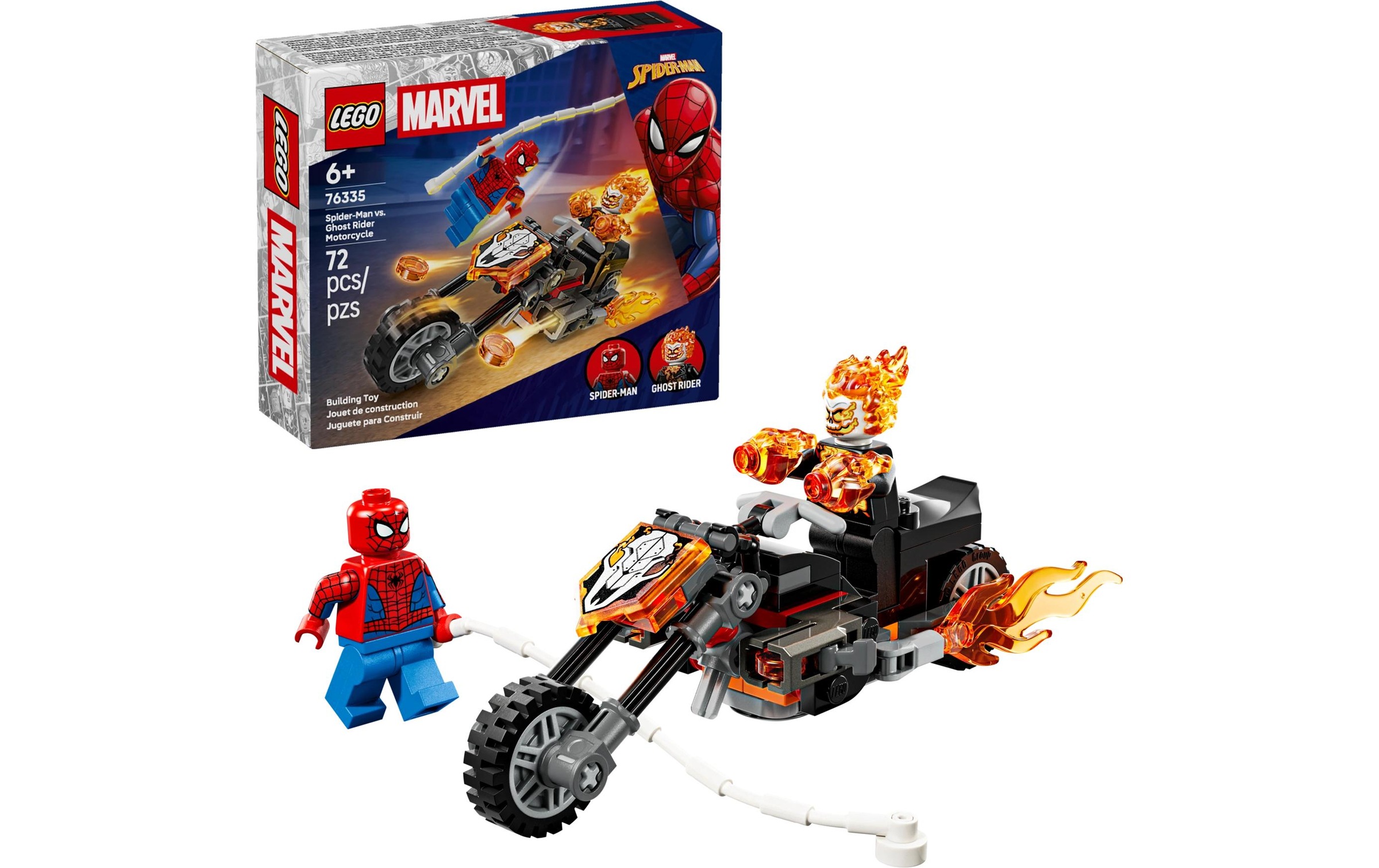 LEGO® Konstruktionsspielsteine »Marvel Spider-Man vs. Ghost Rider auf seinem Motorrad 76335«
