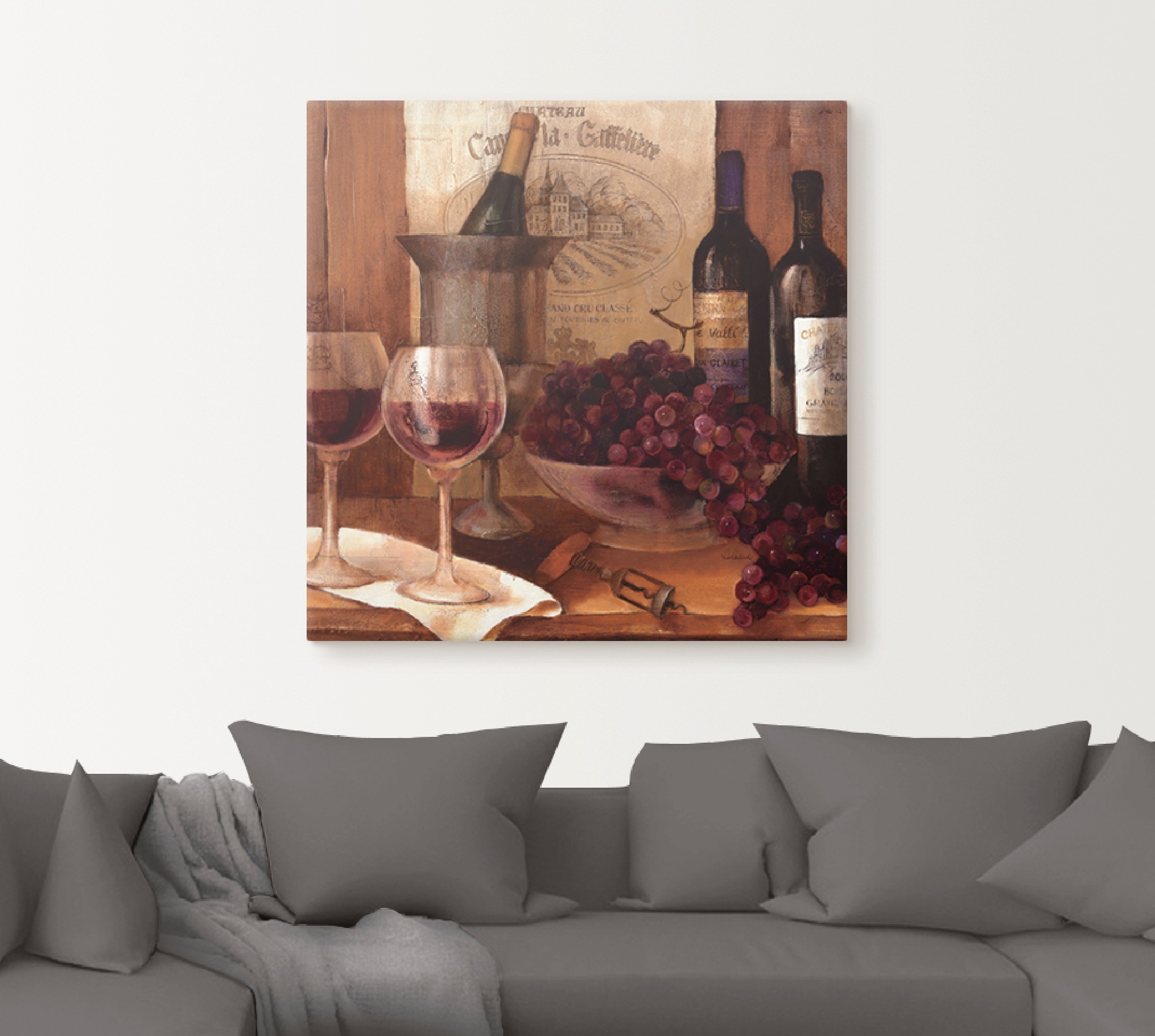 Artland Wandbild »Vintage Wein«, Getränke, (1 St.), als Leinwandbild,  Wandaufkleber oder Poster in versch. Grössen günstig kaufen