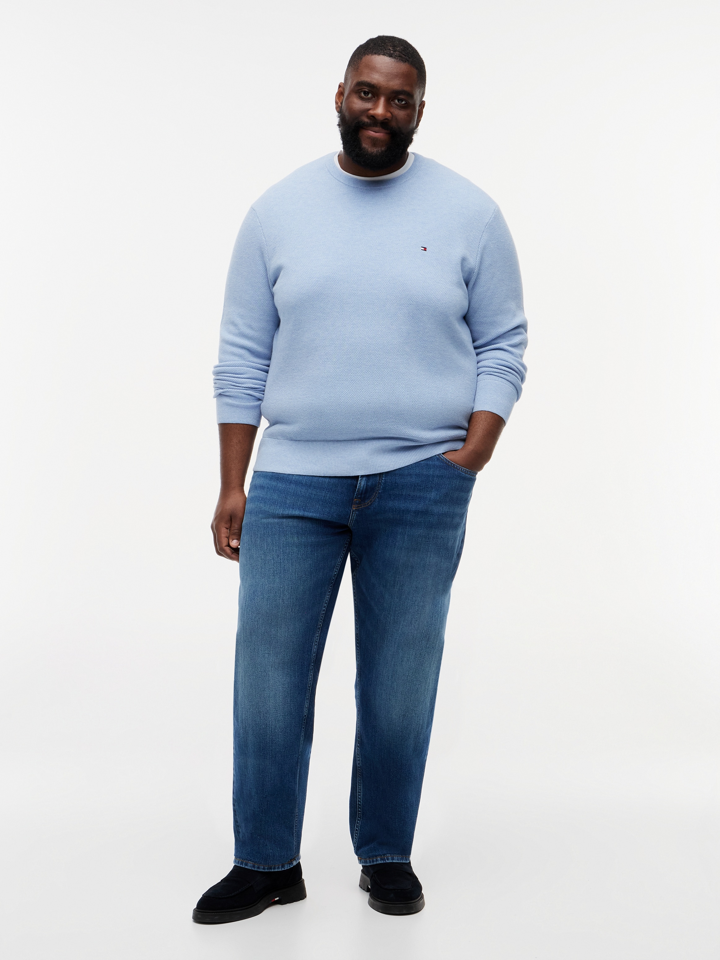 Tommy Hilfiger Big & Tall Pull à col rond »ESSENTIAL STRUCTURE CREW NECK« Grosse Grössen, regular fit