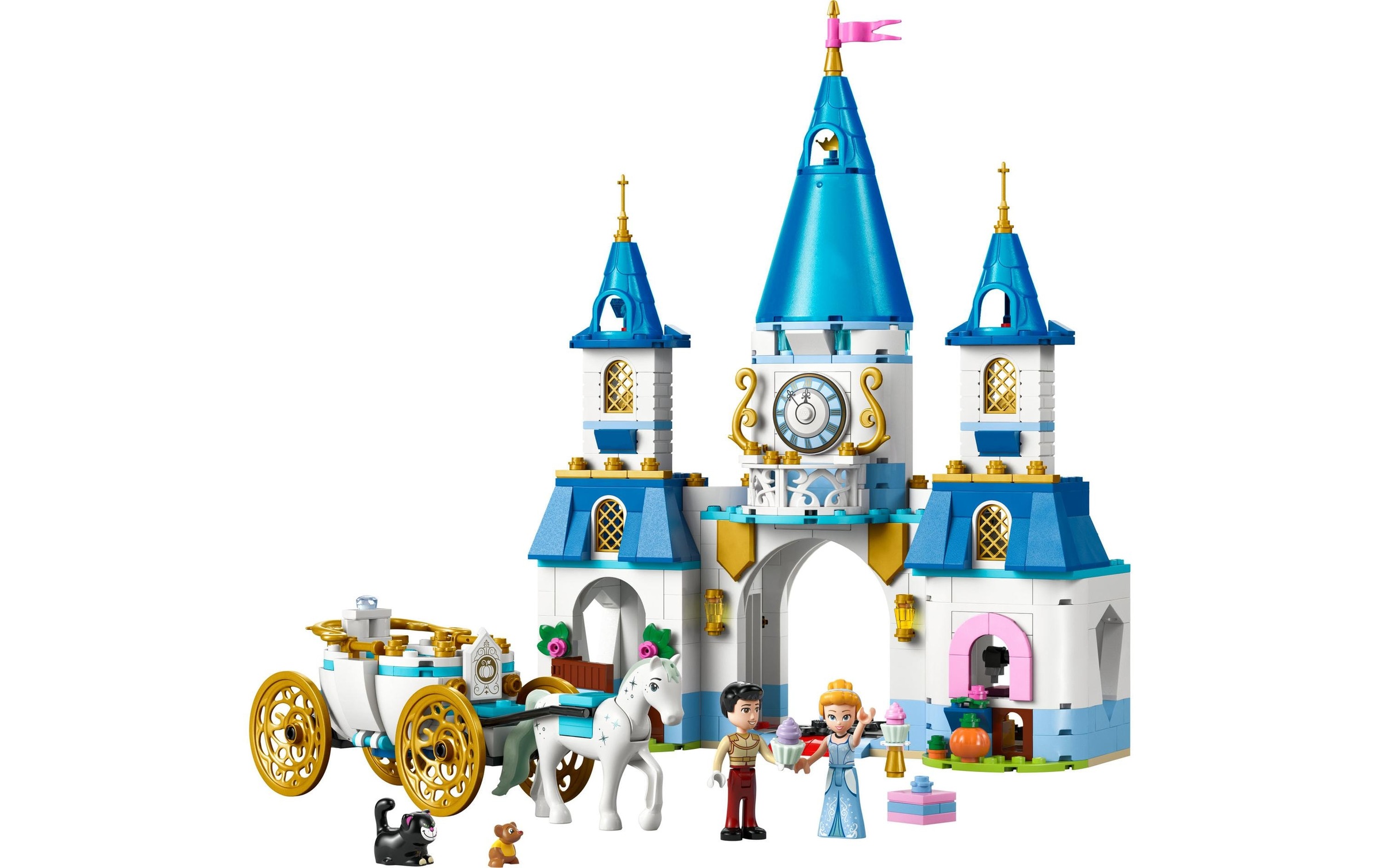 LEGO® Spielbausteine »Disney Princess Cinderellas Schloss und Pferdekutsche 43275«, (596 St.)
