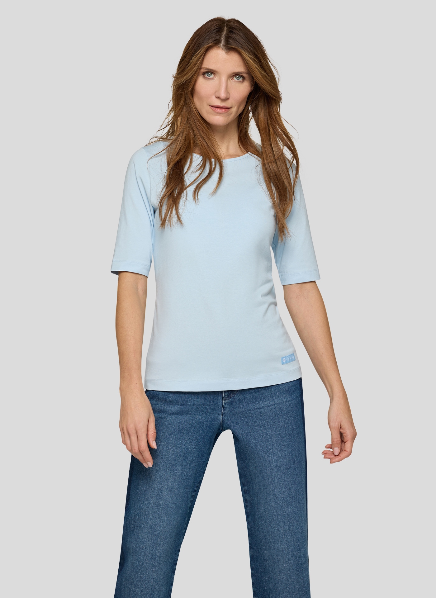 Image of Rabe Kurzarmshirt unifarben, mit Rundhals