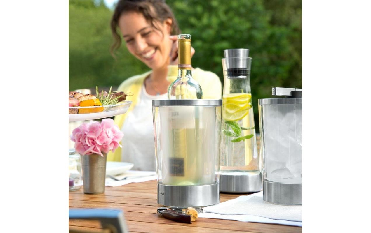 Emsa Wein- und Sektkühler »FLOW Slim Silbe«, geeignet für Flaschen bis zu 1 Liter