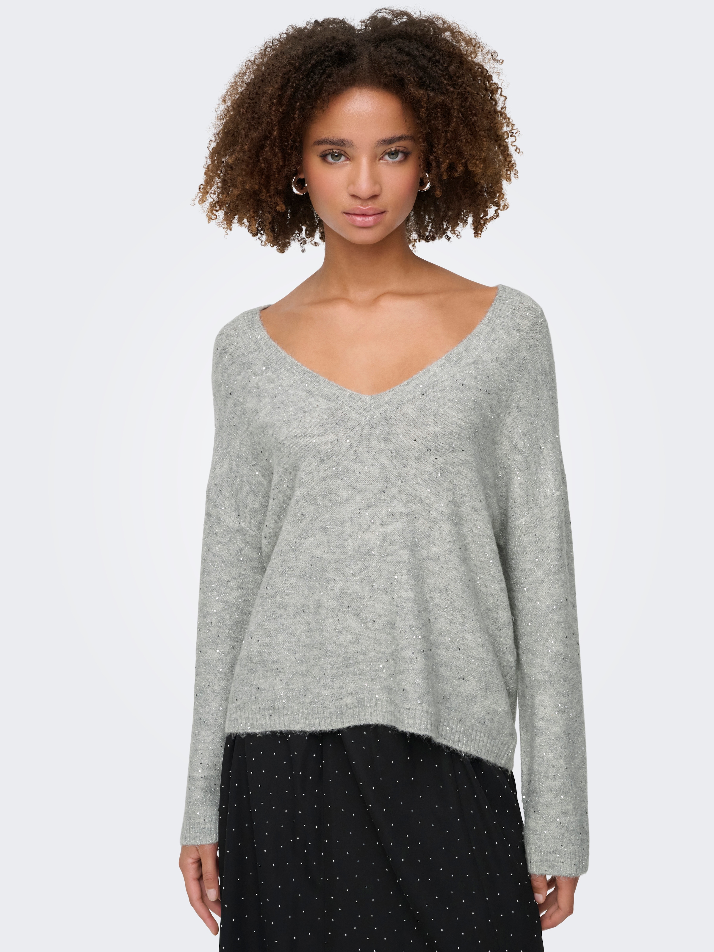 Image of ONLY Strickpullover "ONLARIZONA LS SEQUINS V-NECK PUL KNT"
