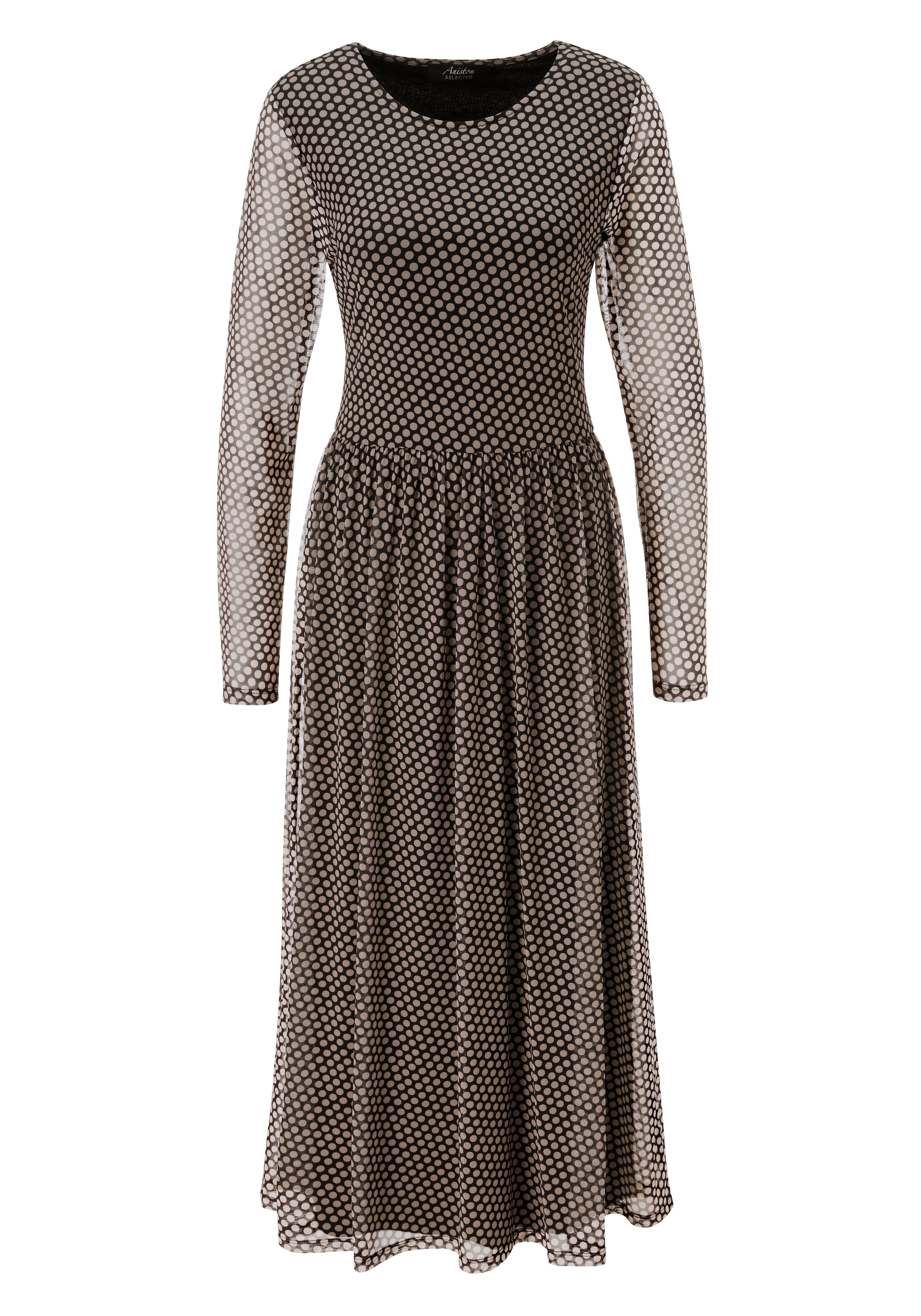 Aniston SELECTED Robe midi en qualité mesh avec élastique à la taille - NOUVELLE COLLECTION