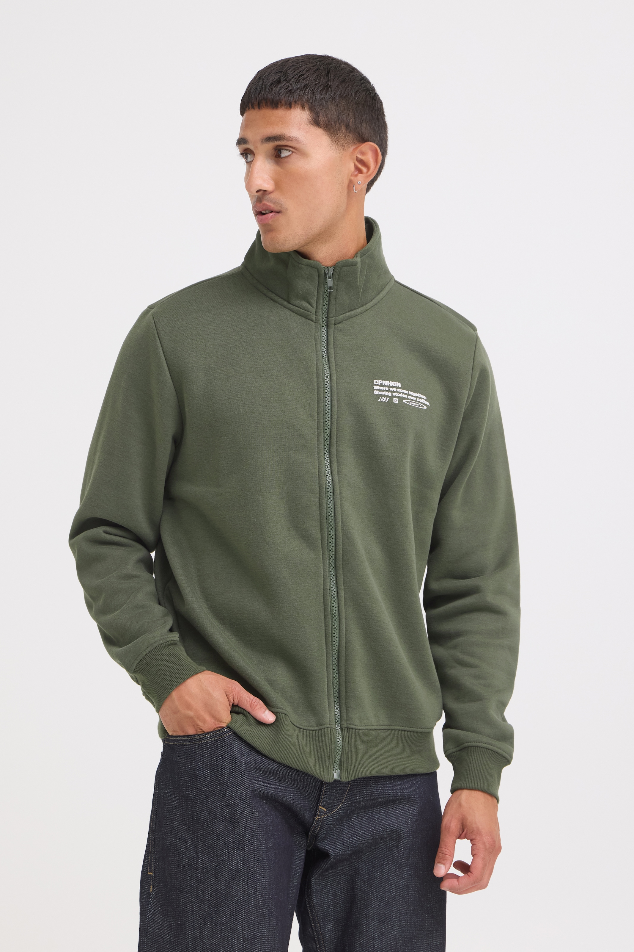 Image of Blend Sweatjacke "BHKENJI ZP CARDIGAN" Materialmix, regular fit