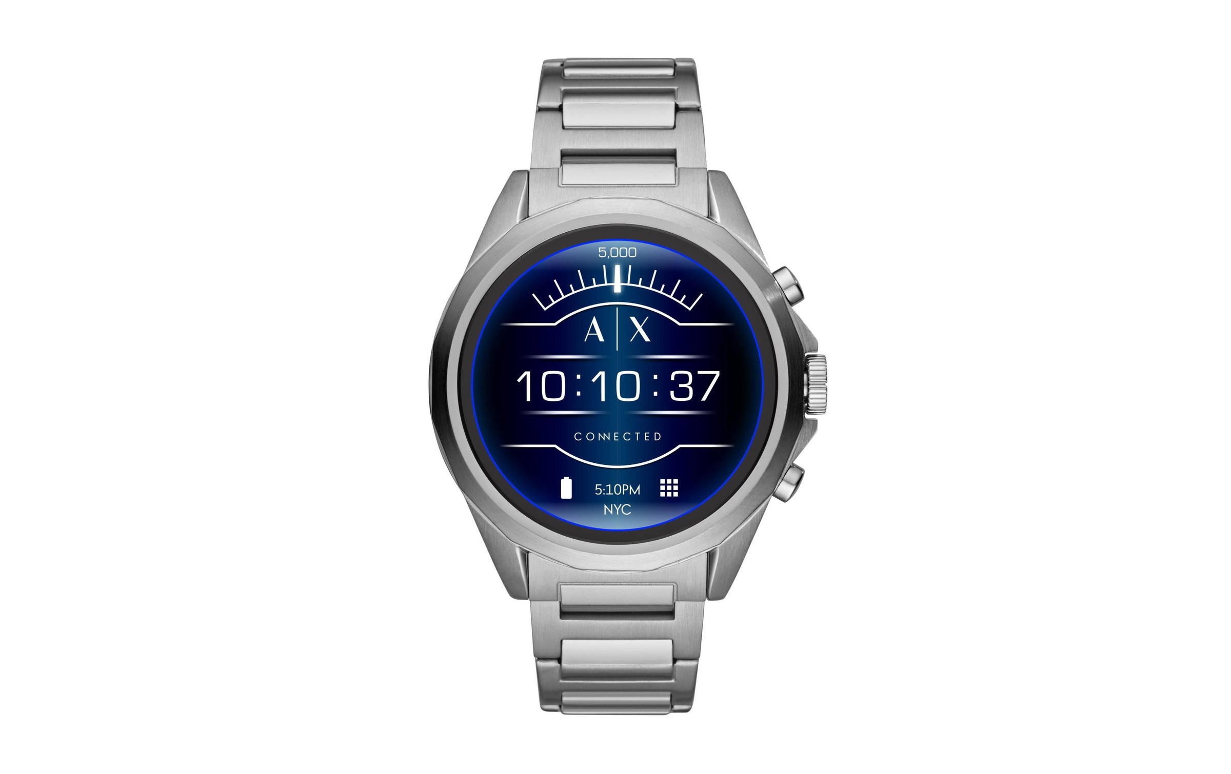 Image of ARMANI EXCHANGE Smartwatch »Exchange Connected AXT2000 Silberfarben/Blau«, (Wear OS by Google) bei Ackermann Versand Schweiz