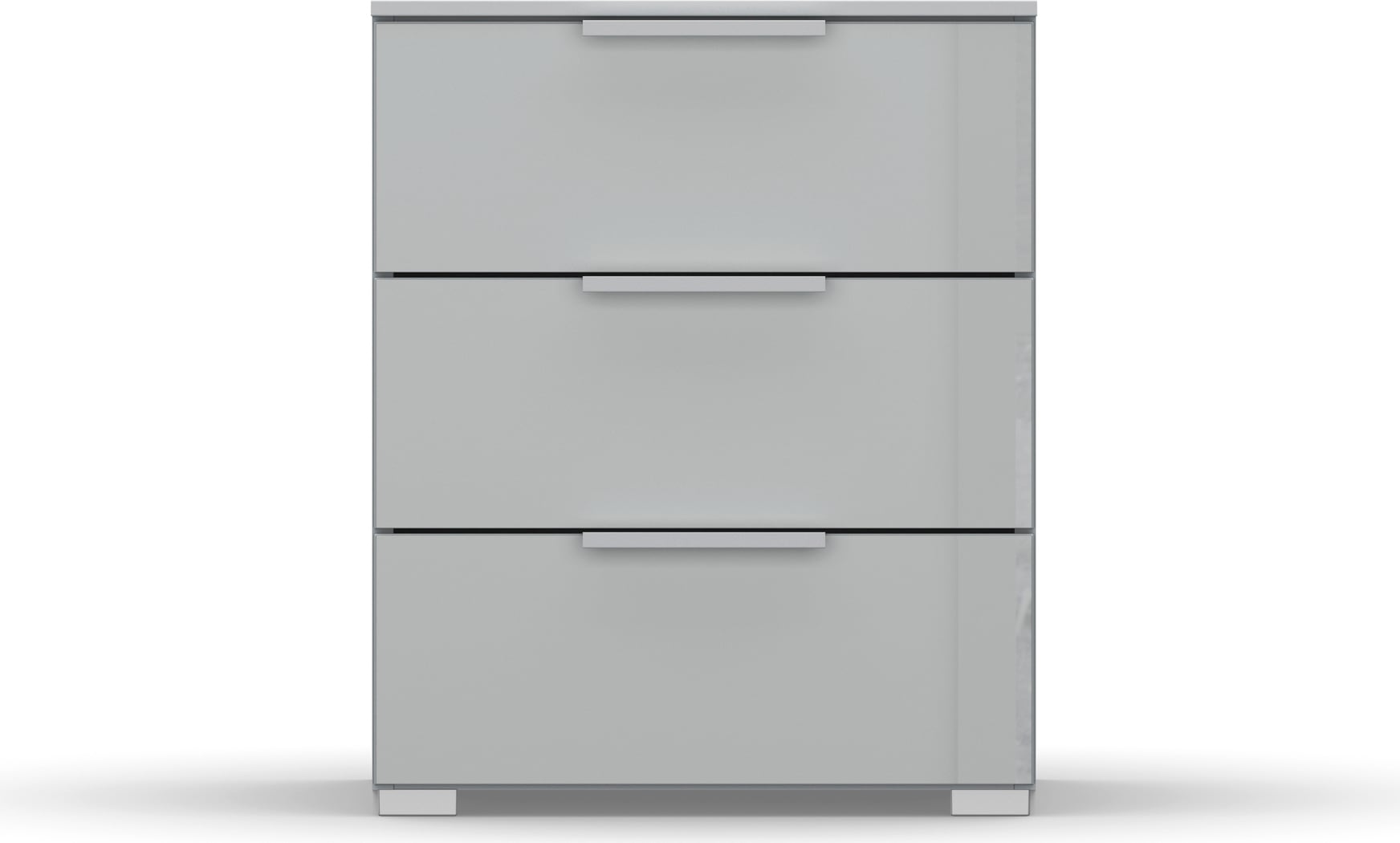 Image of rauch Nachtkommode "Nachttisch Nachtkonsole Nachtschrank SKAT MERIDIAN" inkl. SOFT-CLOSE-FUNKTION, mit 3 Schubladen mit Glasfront in elegantem Design MADE IN GERMANY