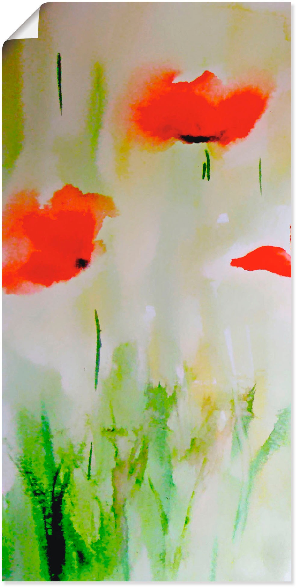 Image of Artland Wandbild »Mohn Aquarell«, Blumen, (1 St.), in vielen Grössen & Produktarten - Alubild / Outdoorbild für den Aussenbereich, Leinwandbild, Poster, Wandaufkleber / Wandtattoo auch für Badezimmer geeignet bei Ackermann Versand Schweiz