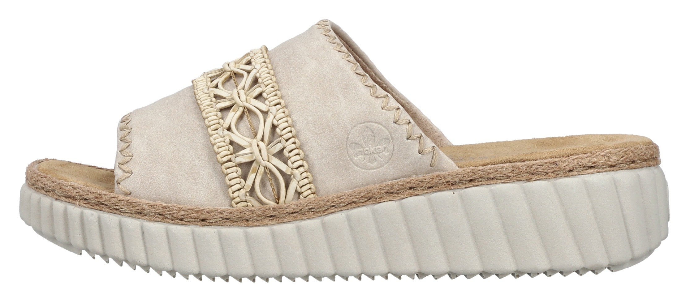 Rieker Pantolette  Sommerschuh, Strandschuh, Urlaubschuh, Hausschuh mit softer Innensohle