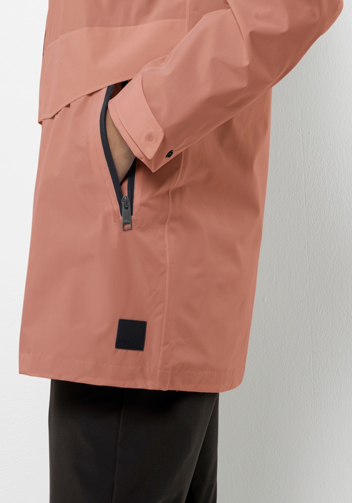 Jack Wolfskin Funktionsjacke »MAINKAI LONG JKT W«, mit Kapuze