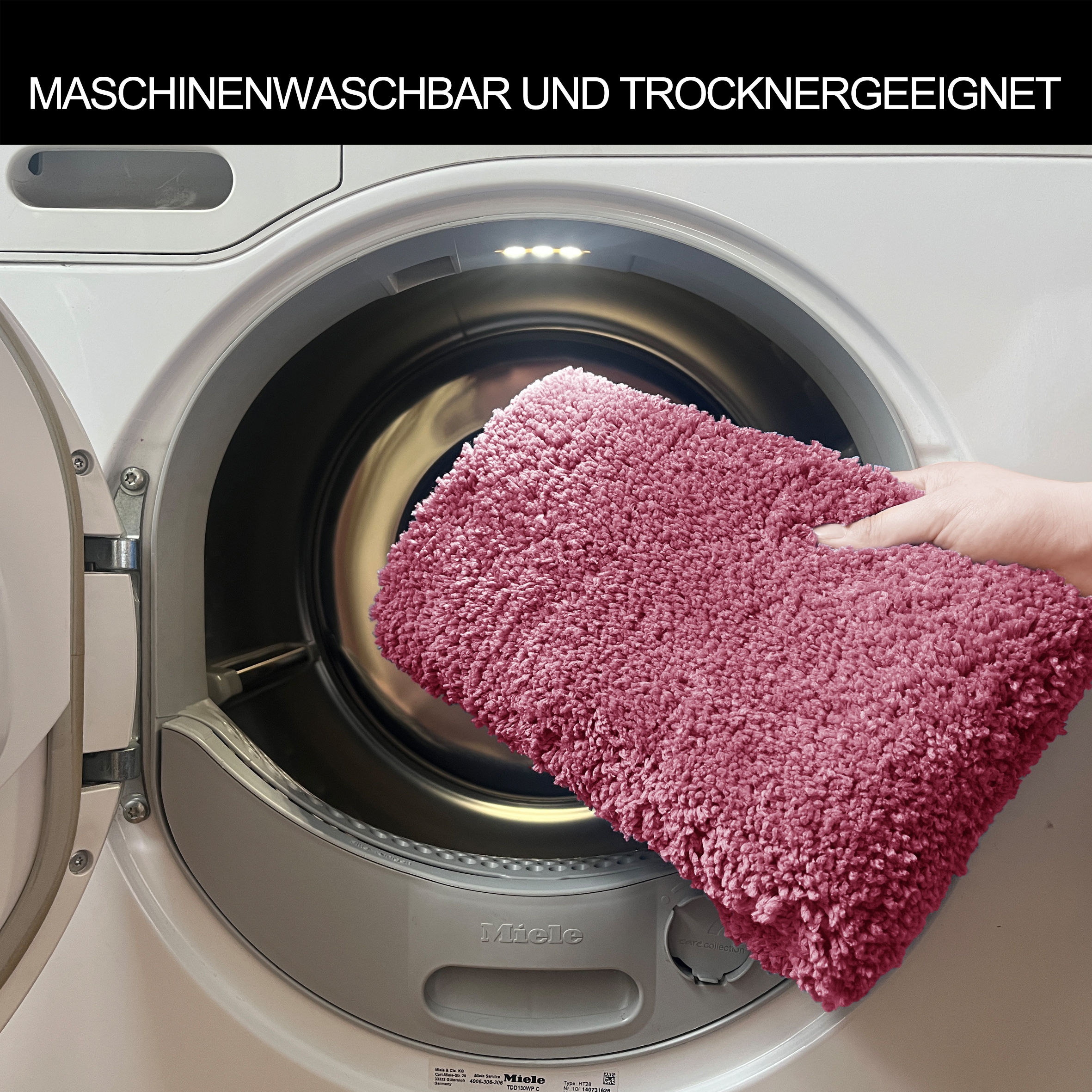 GOODproduct Tapis de bain »Inga, Badezimmer Teppich, Badvorleger« Höhe 20 mm Badteppich, unifarben, weich, als halbrund und rechteckig erhältlich