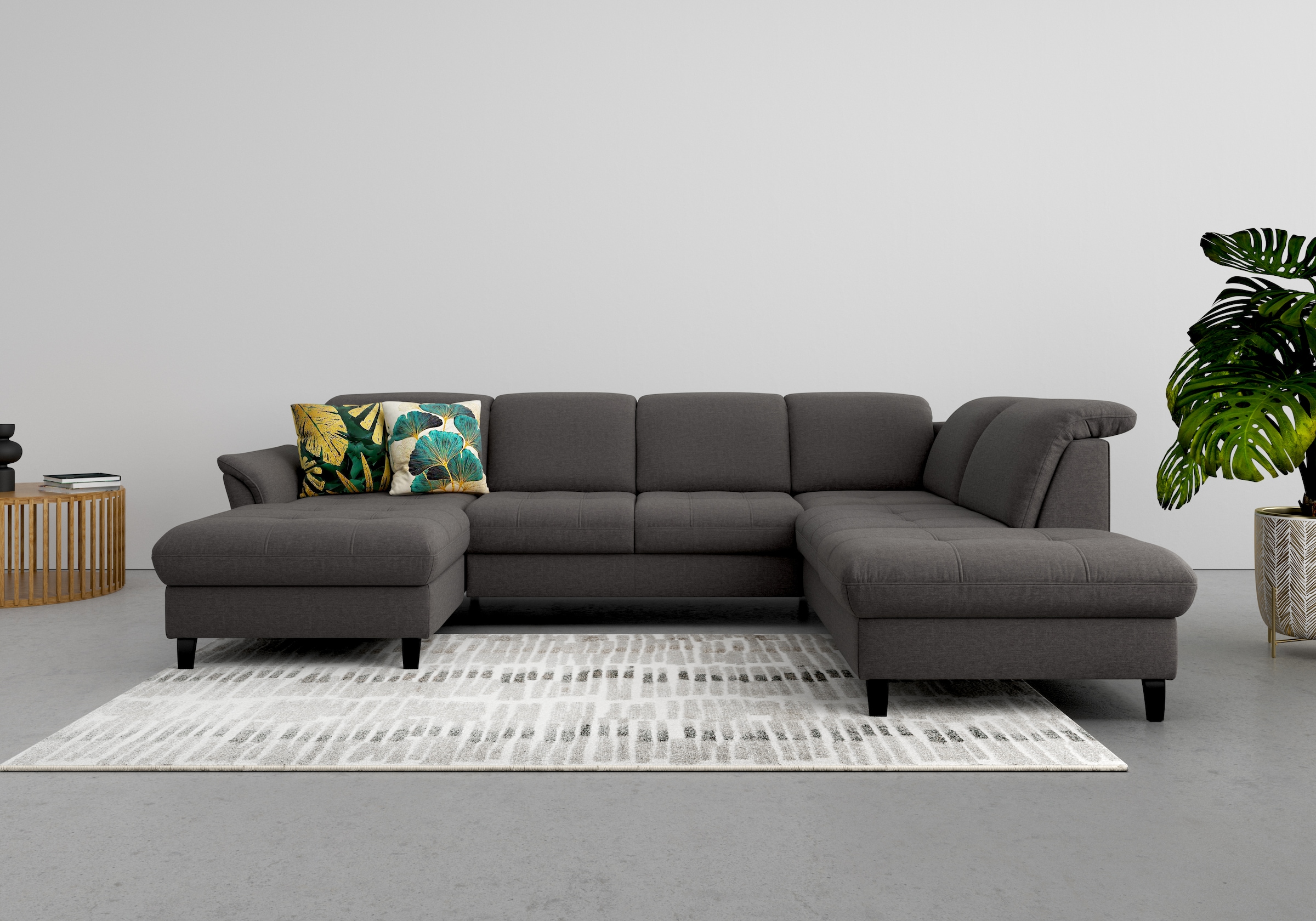 sit&more »Maggiore U-Form« wahlweise mit Kopfteilverstellung, Bettfunktion und Stauraum