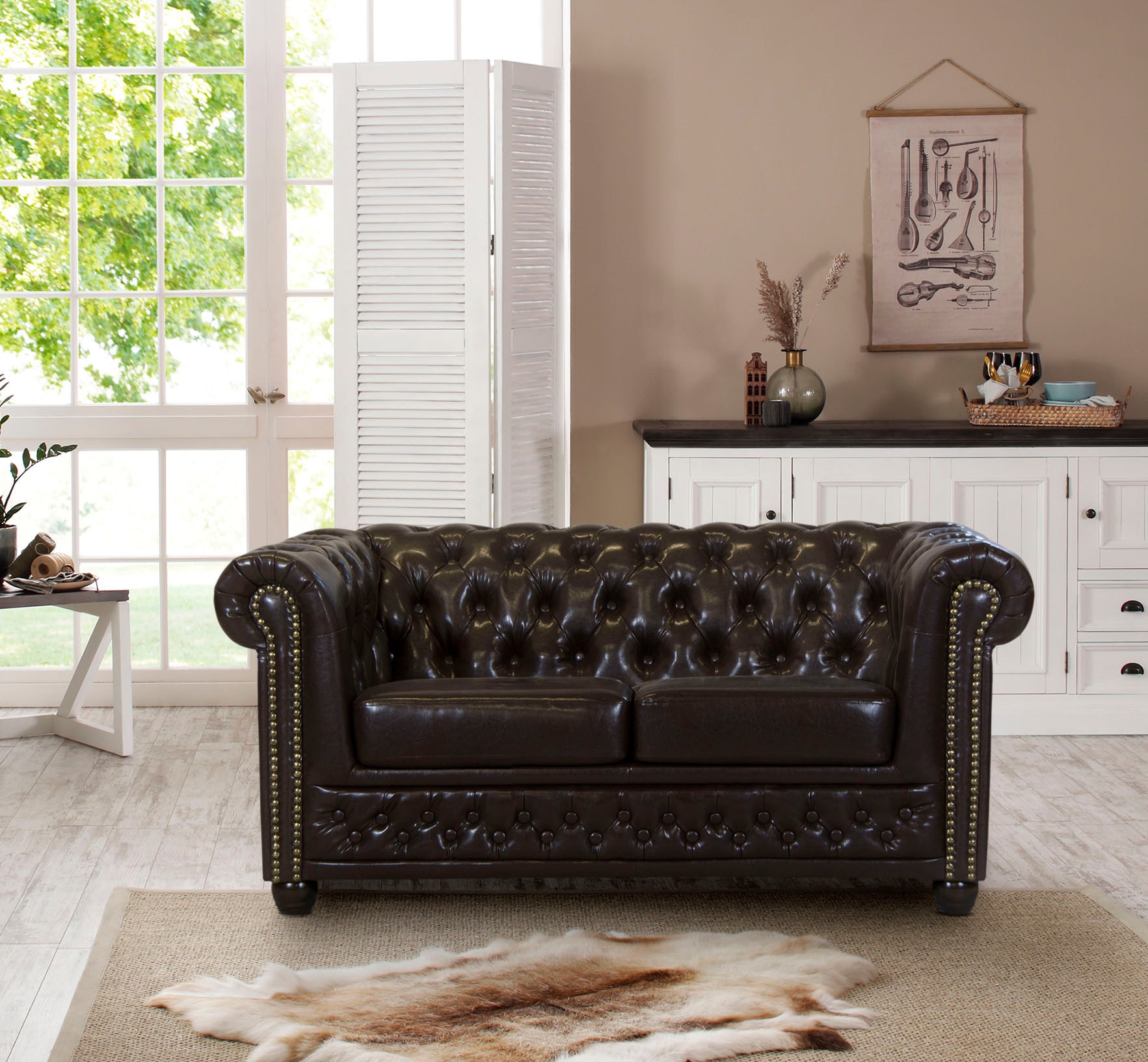 Home affaire Canapé Chesterfield »Rysum« Chesterfield-Optik, in 2 Bezugsqualitäten