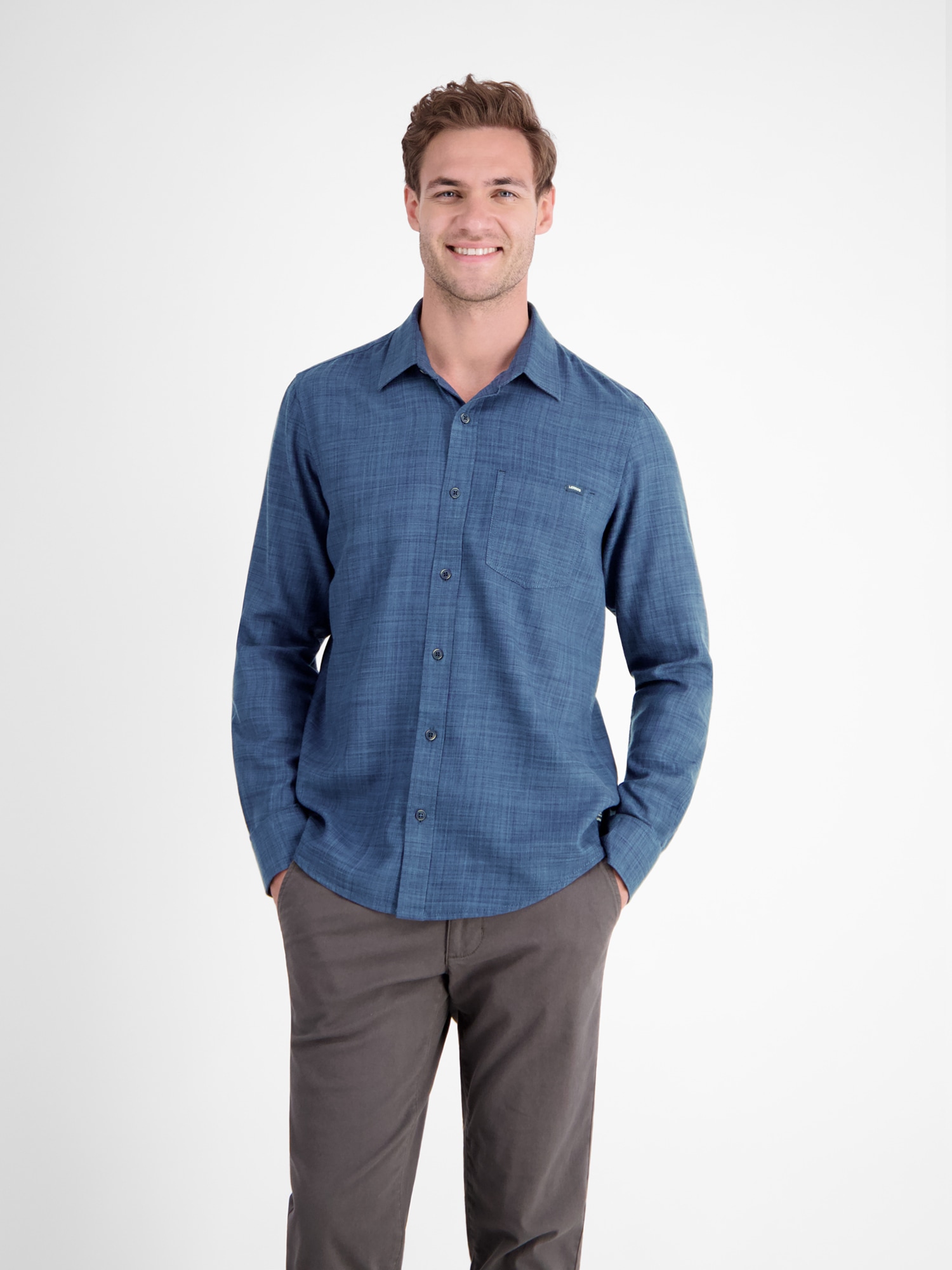 Image of LERROS Langarmhemd "Herrenhemd, Fancy-Twill"