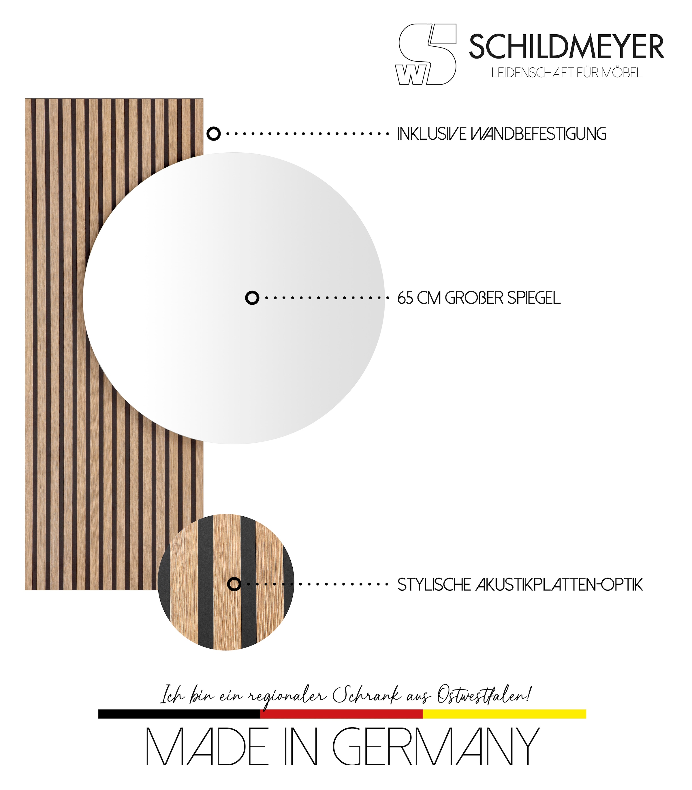 Tchibo - Spiegel »Loft« - 79,5x3x109cm - schwarz -
