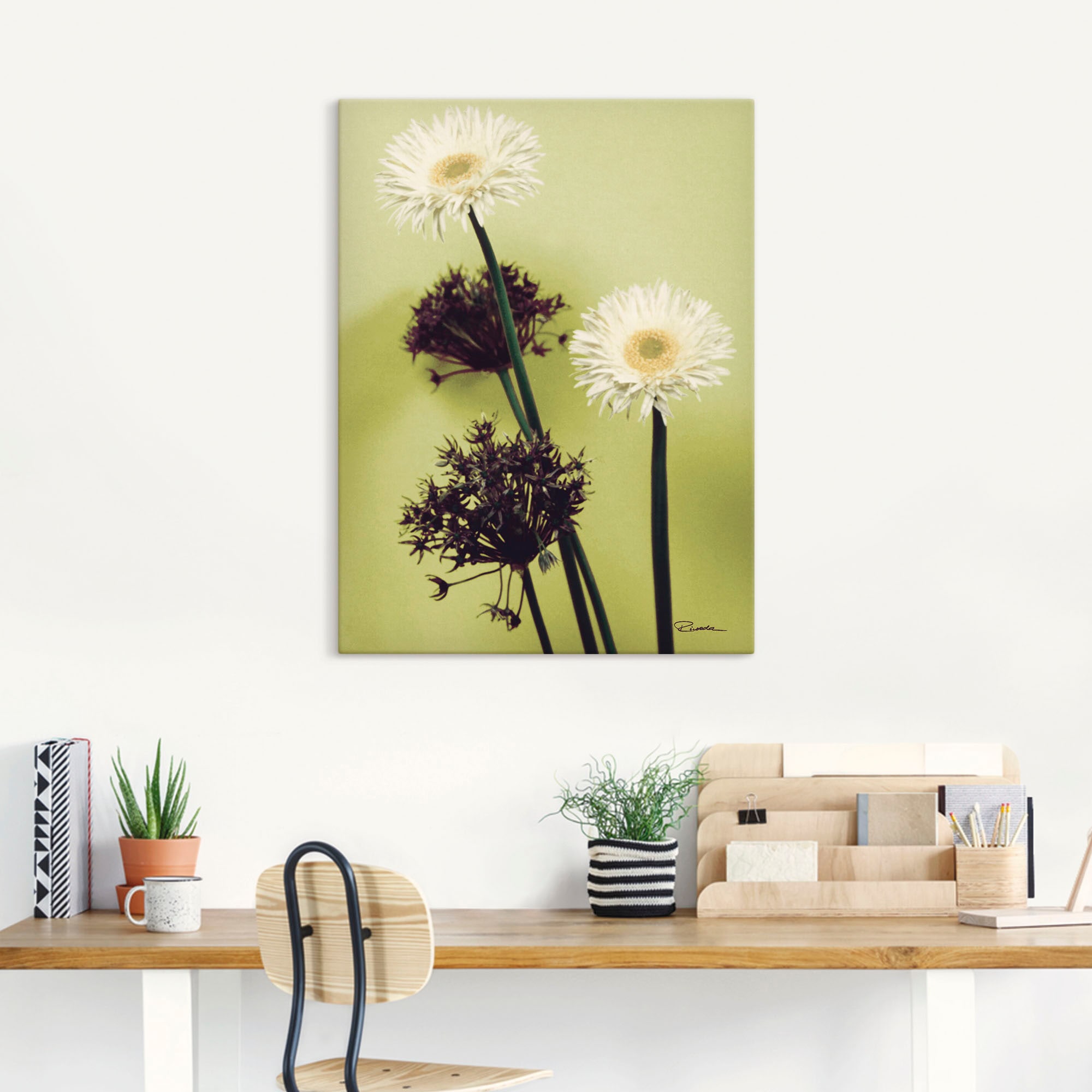 Artland Wandbild »Zwei vor grün - Gerberas« Blumenbilder 1 Stk. tlg. als Leinwandbild in verschied. Grössen