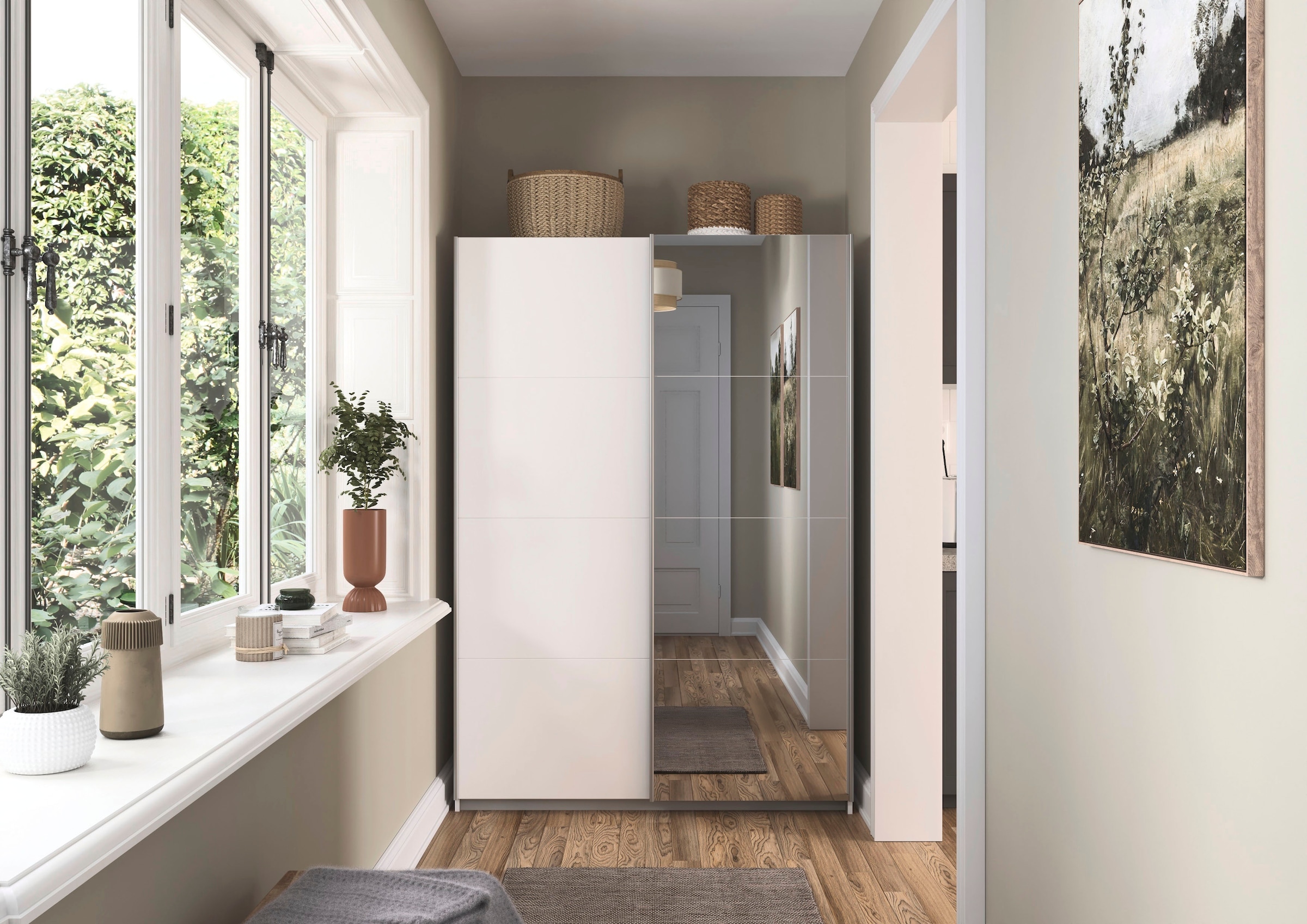 rauch Schwebetürenschrank »Subito Kleiderschrank Bestseller« Schlafzimmerschrank Schrank Garderobe mit 4 Spiegelelementen