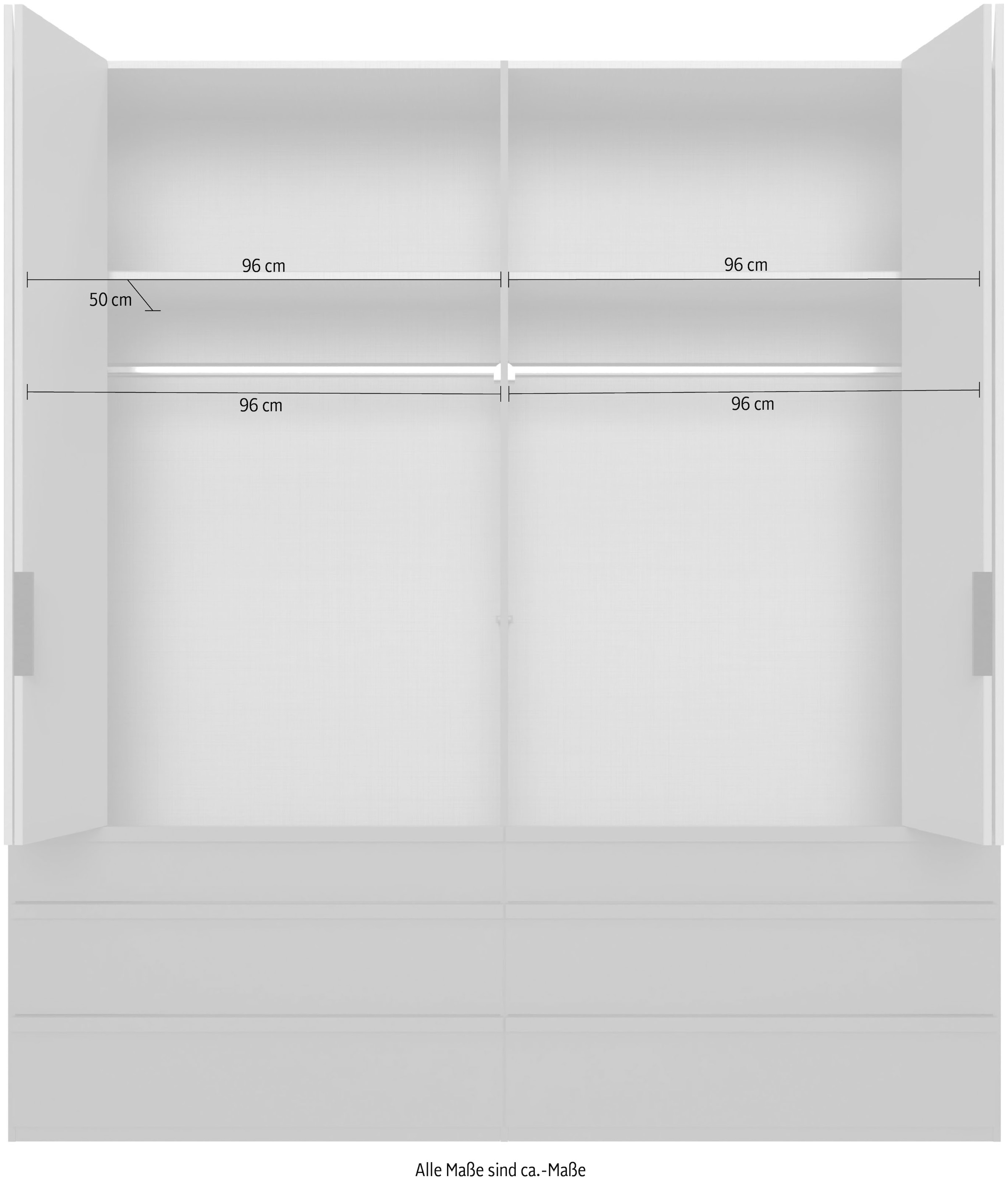 Wimex Falttürenschrank »Oxford by fresh to go, in 3 Breiten und 2 Höhen, Made in Germany«, (mit Schubladen, wahlweise mit oder ohne Spiegel), mit hochwertigen Falttüren für den perfekten Überblick