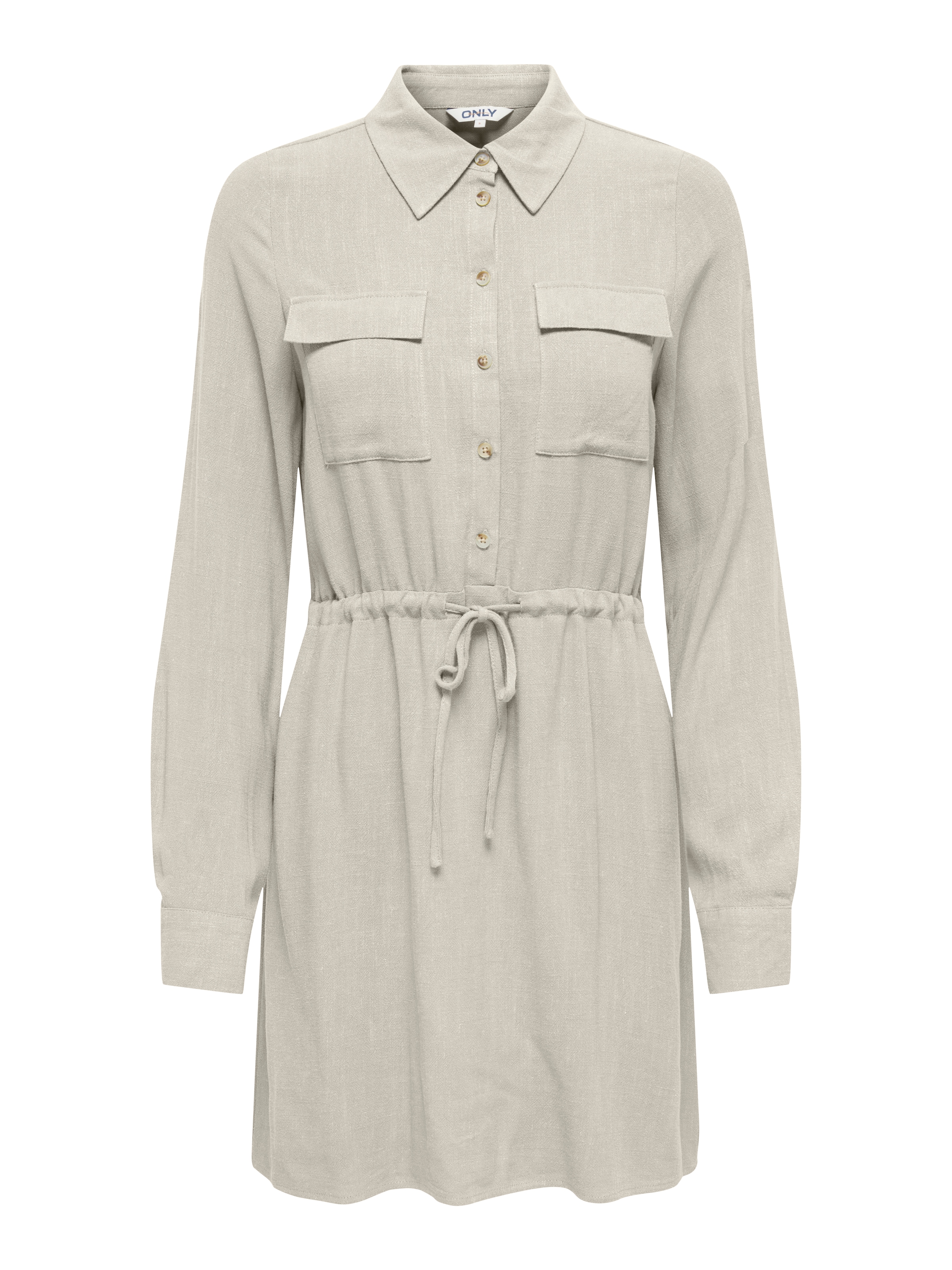 ONLY Robe chemisier »ONLSIESTA L/S LINEN BL SHIRT DRESS PNT« mélange viscose, coupe régulière, avec lin