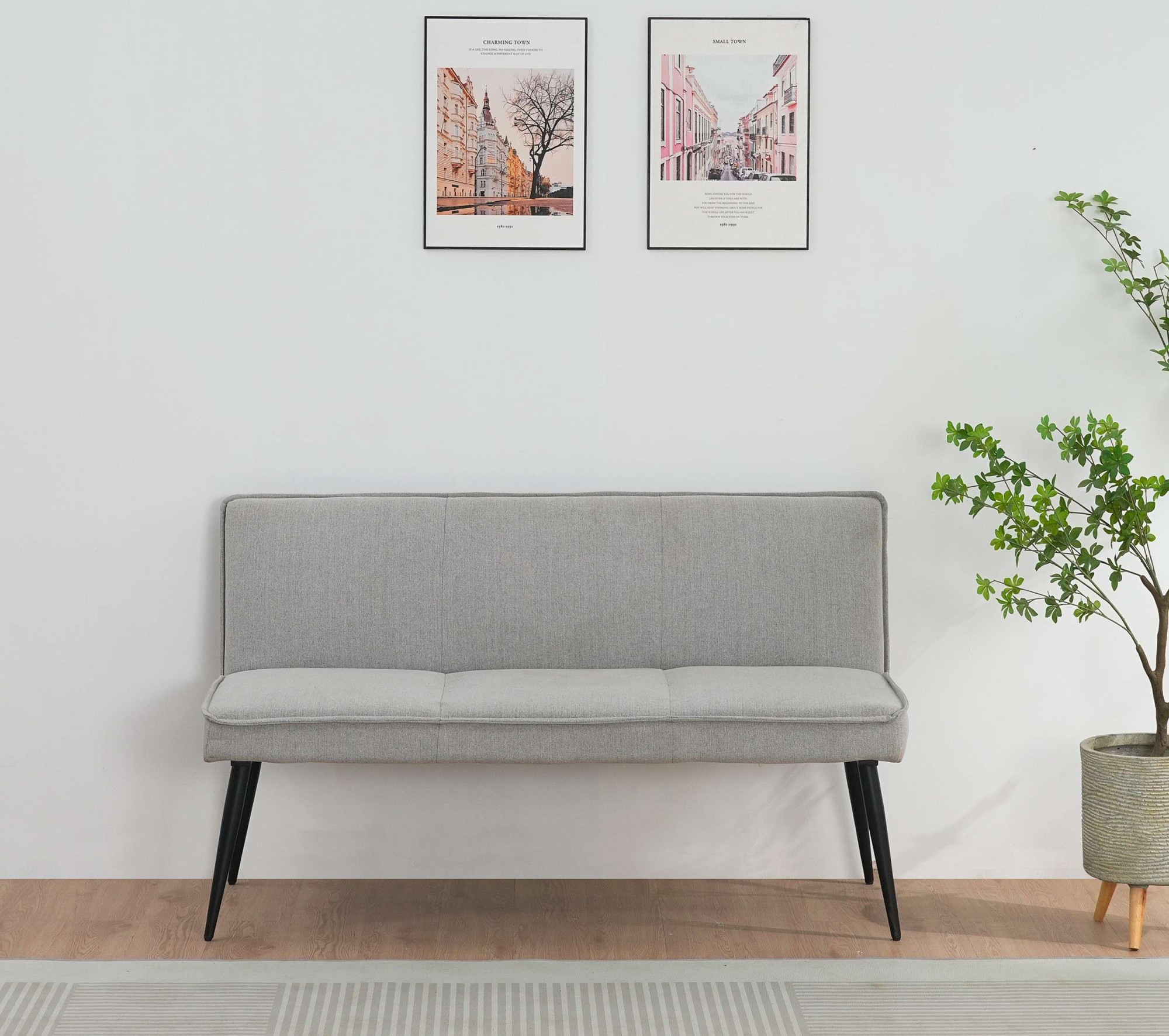 Image of GOODproduct Essbank "Ianna" schwarze Metallbeine, pflegeleichtem Webstoff Bezug, Breite 140 cm