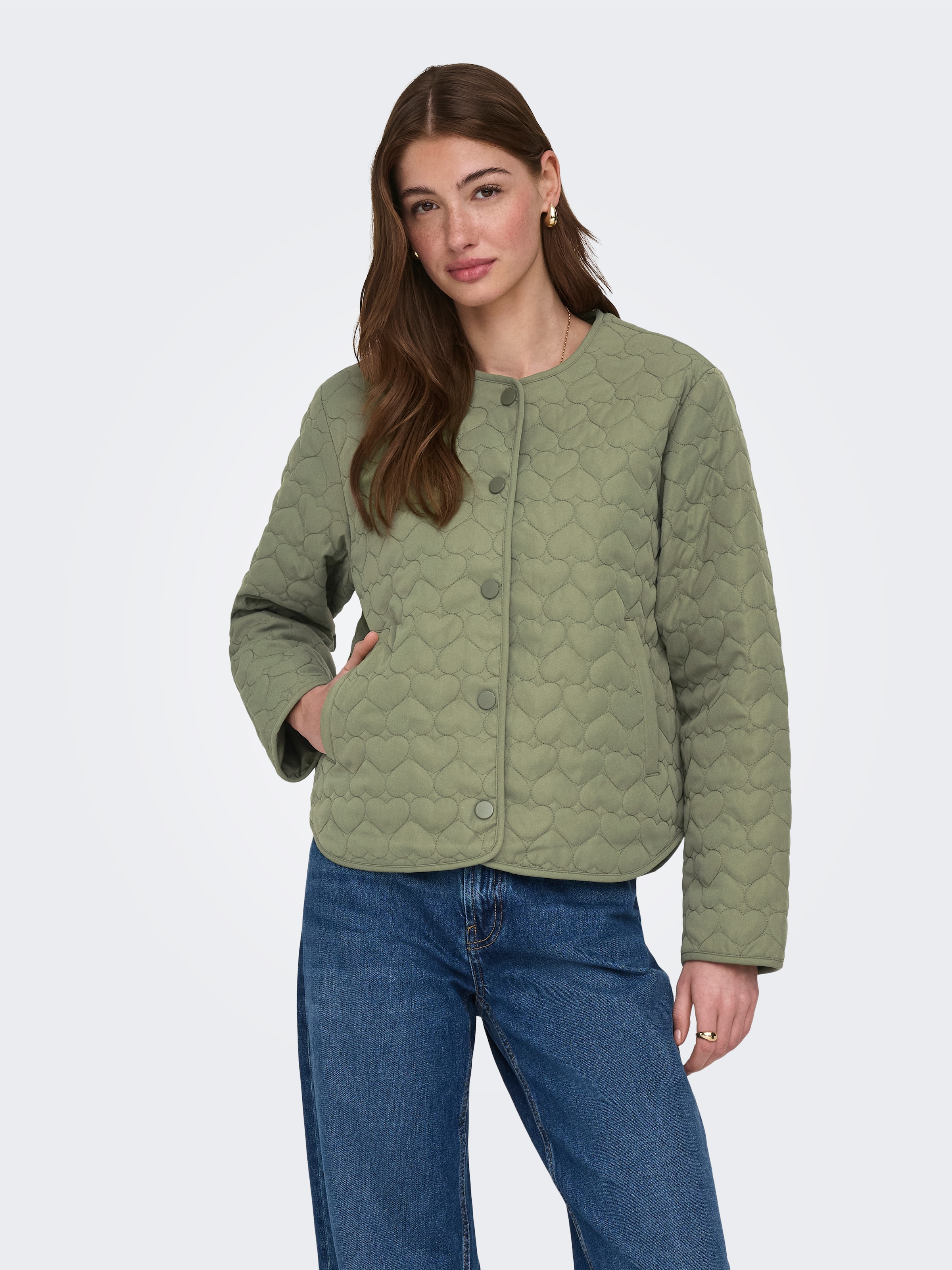 Image of ONLY Steppjacke "ONLHEART LIFE QUILTED JACKET NOOS OTW" mit Steppmuster in Herzchenform