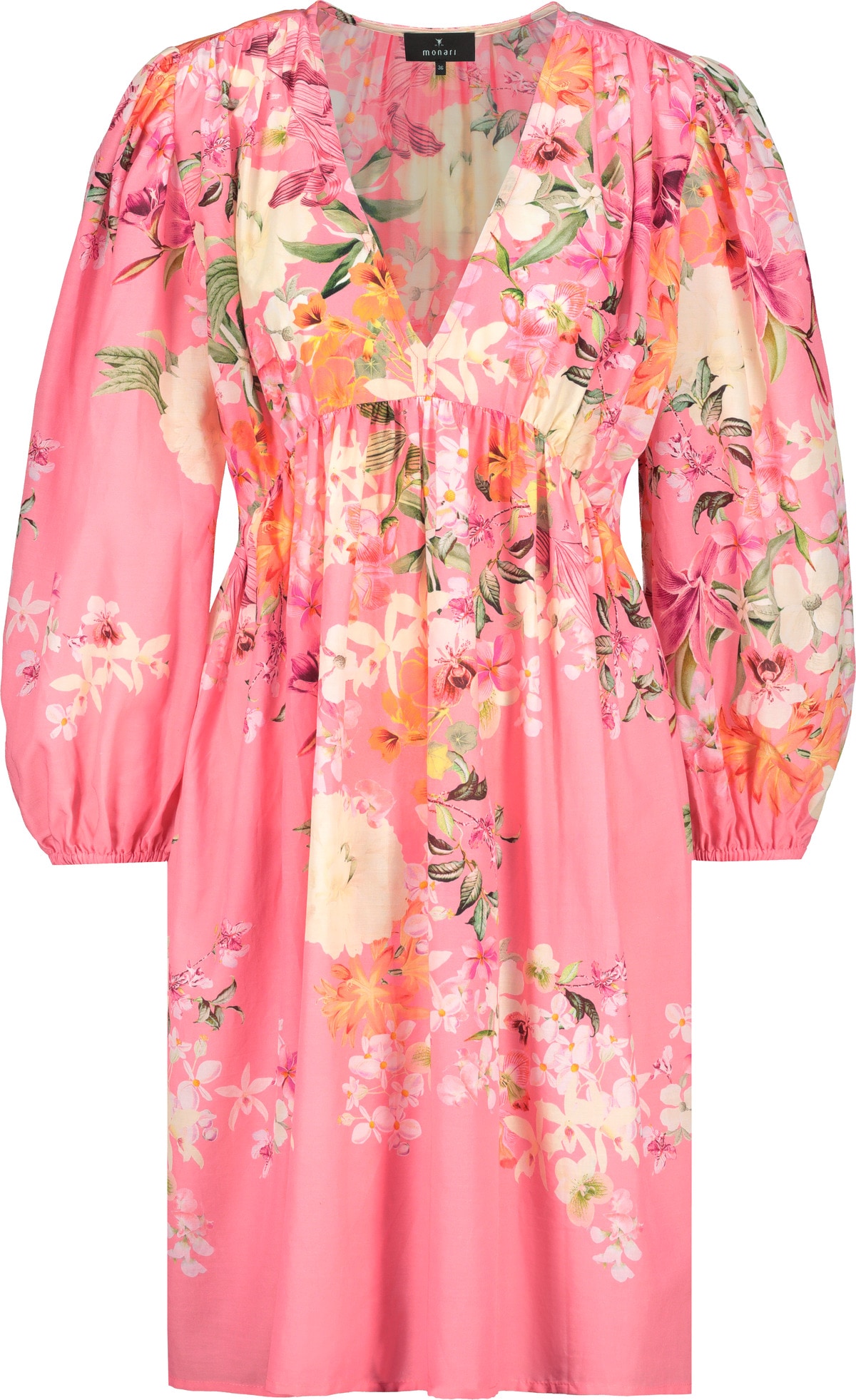 Monari Midikleid »Kleid Blumenverlauf allov.«, Mit V-Ausschnitt