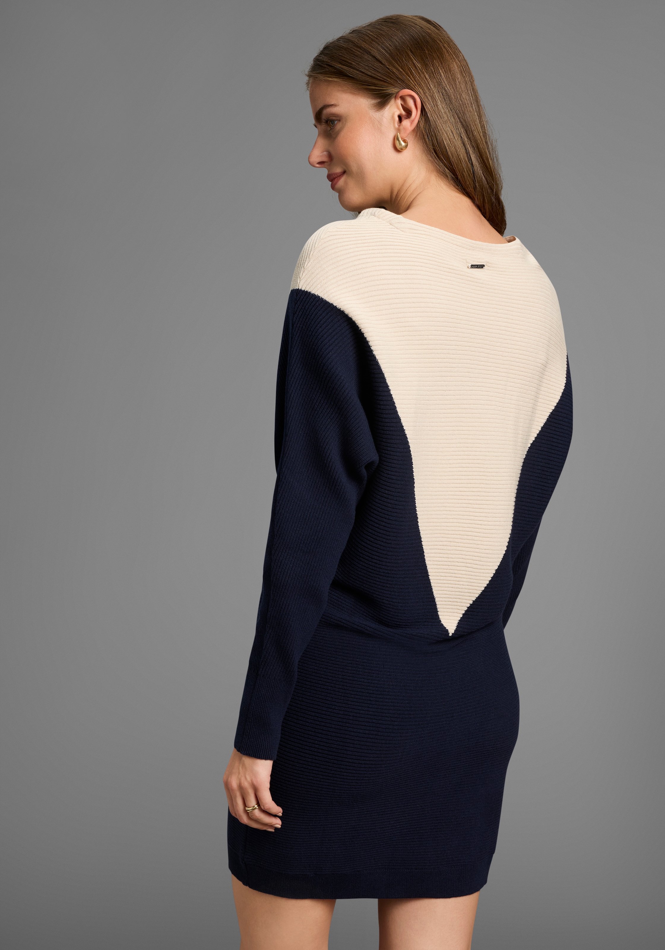 Laura Scott Strickkleid, zweifarbig, aus weicher Baumwollmisch-Qualität - NEUE KOLLEKTION