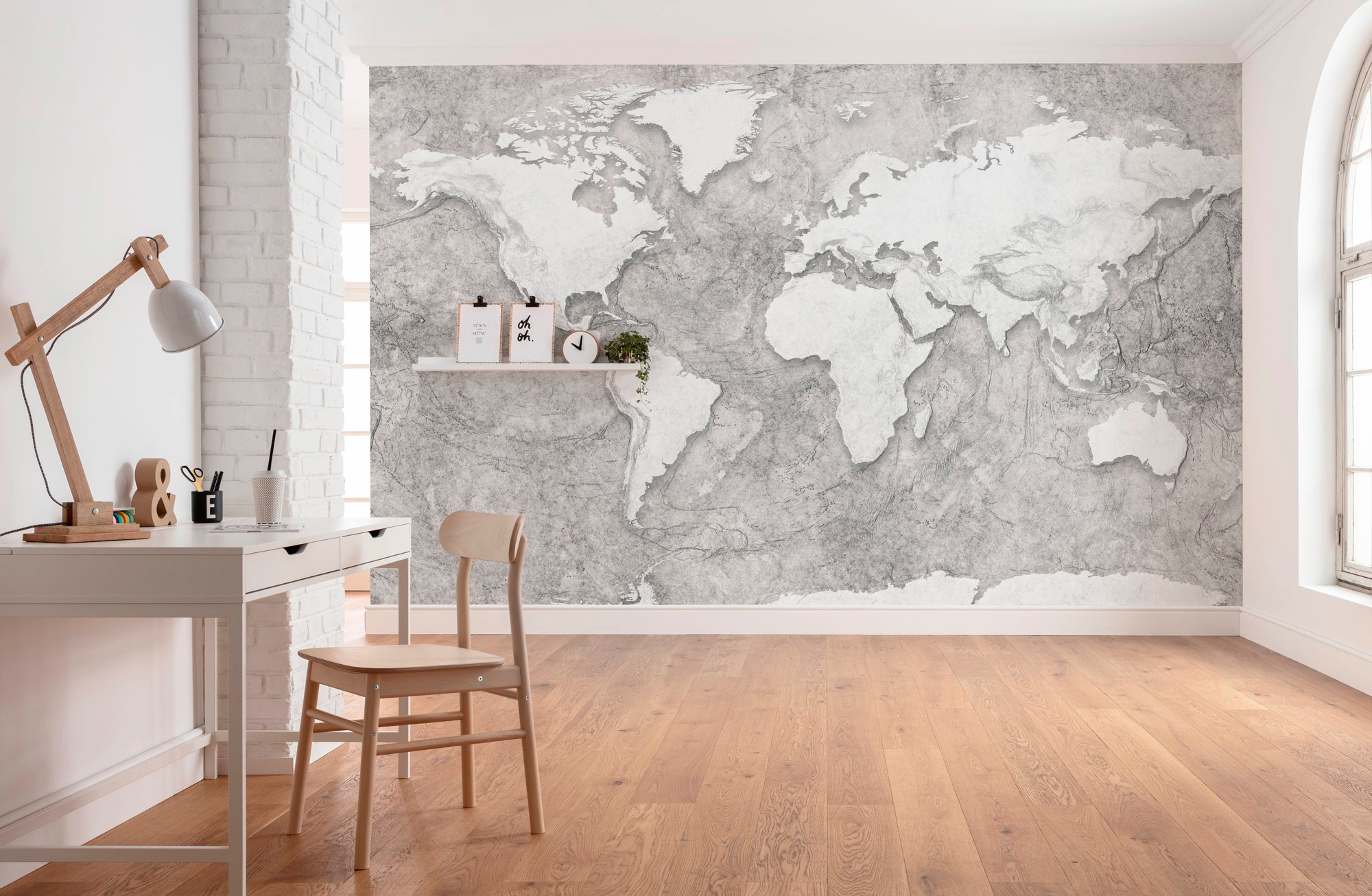 Komar Vliestapete »Digitaldruck Vlies - World Relief - Grösse 350 x 250 cm«, bedruckt, Wohnzimmer, Schlafzimmer