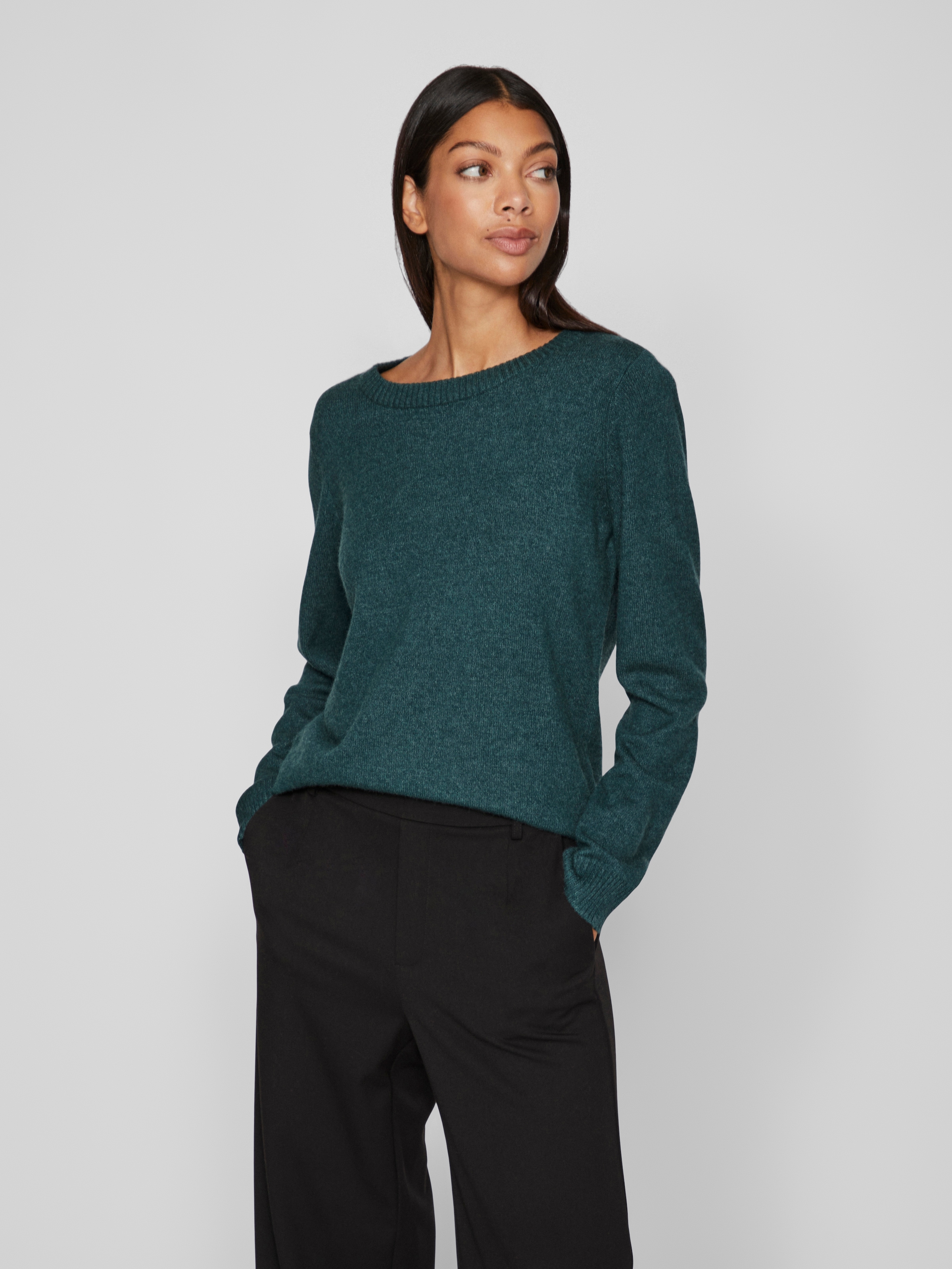 Vila Pull à col rond »VIRIL O-NECK L/S  KNIT TOP - NOOS« Viskosemischung, regular fit