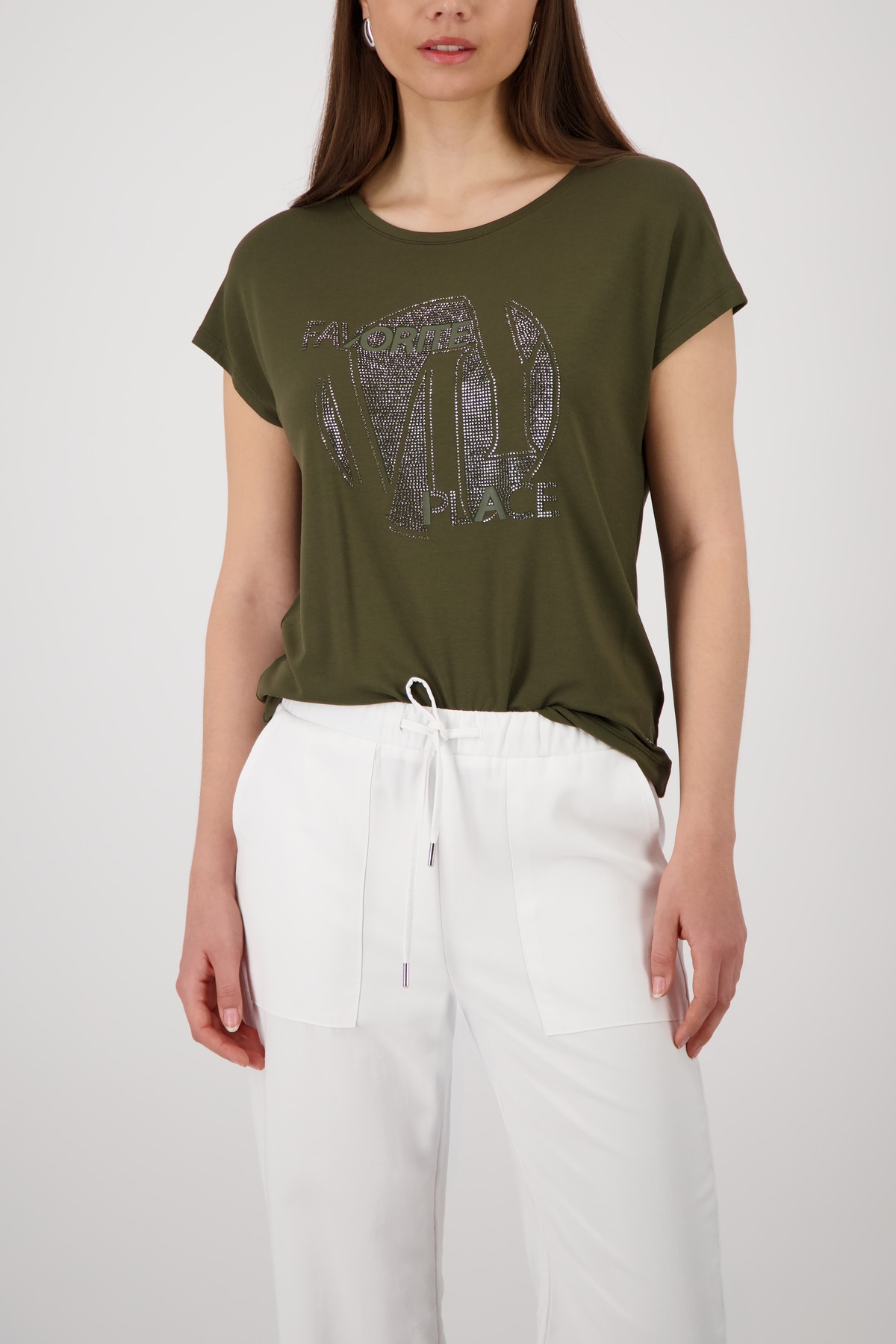 Image of Monari T-Shirt "Shirt Schmuck" Regular fit mit Strasssteinen