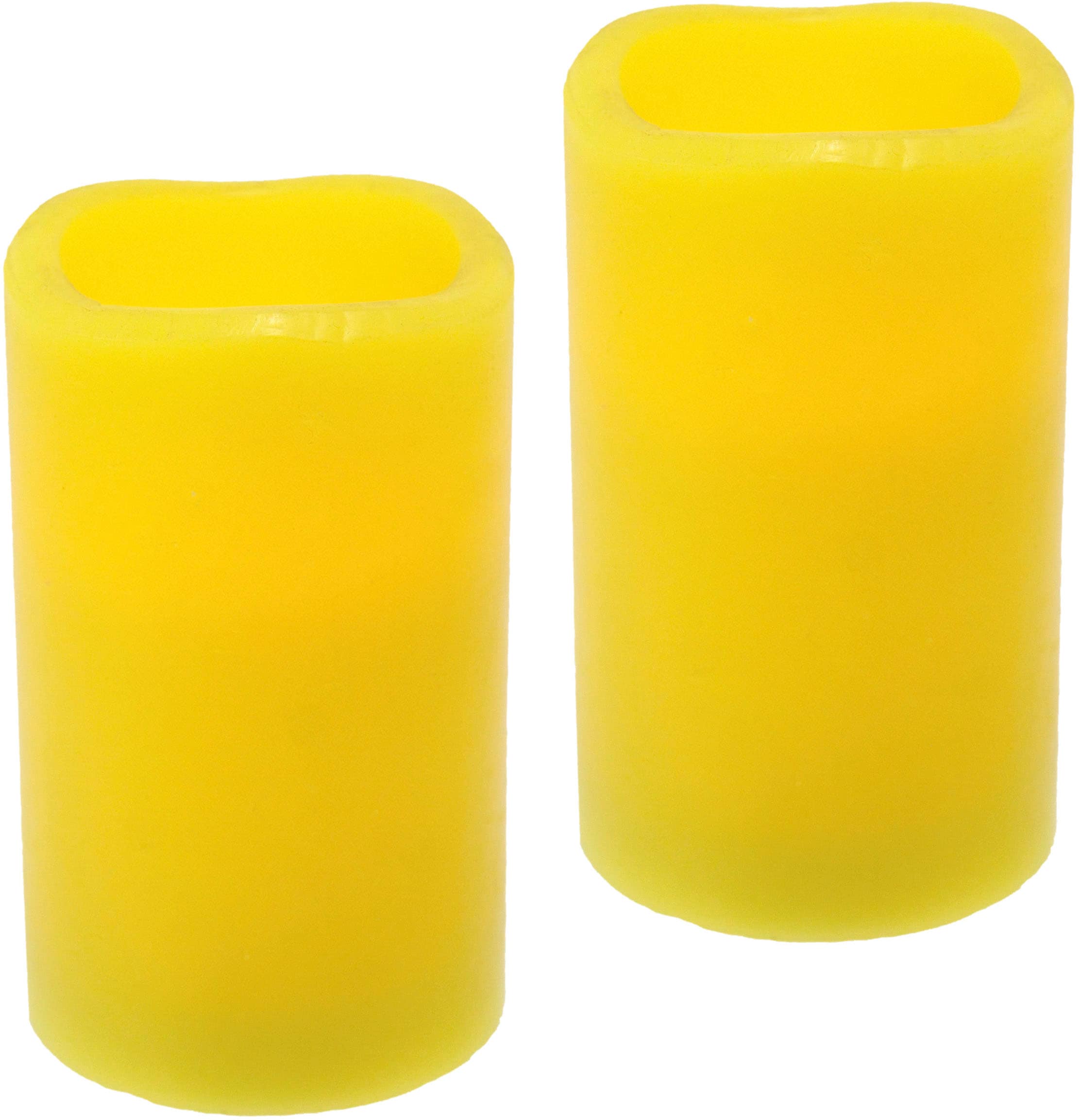 I.GE.A. LED-Kerze "LED-Kerzen Flackernd Warmweiss 2er Set Stumpenkerze Deko Valentinstag" Romantische Dekoration Creme Echtwachs romantisch