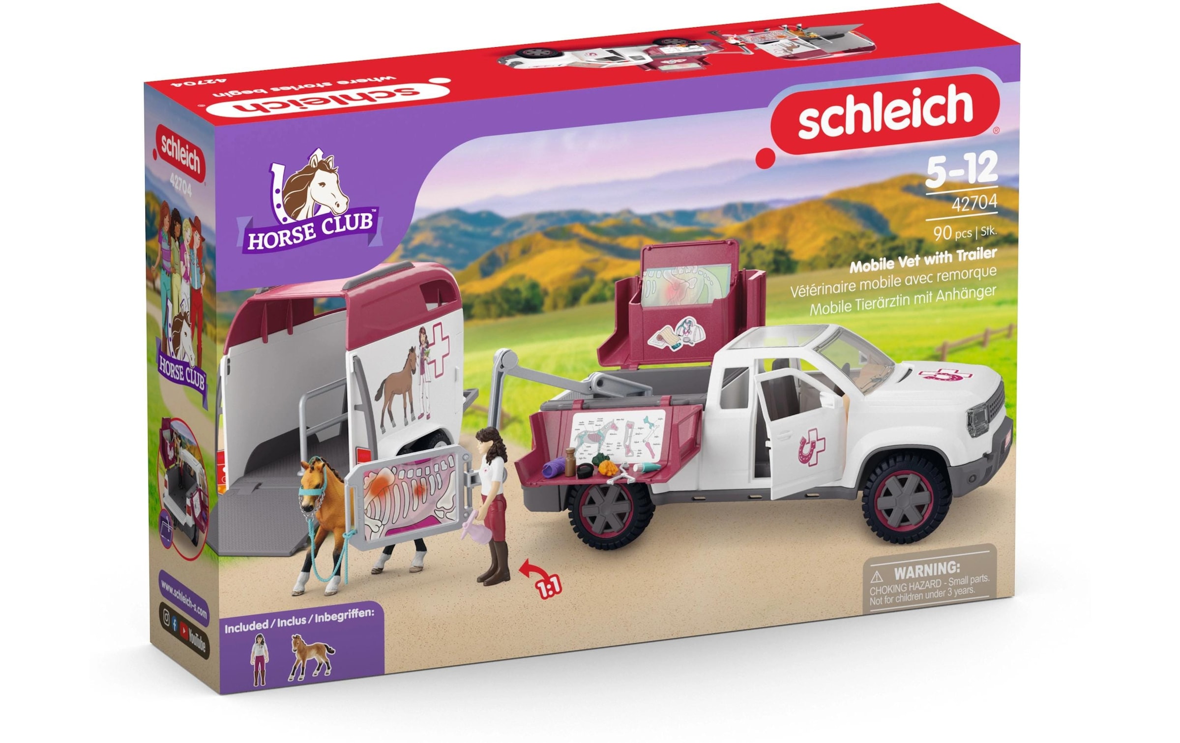 Schleich® Spielfigur »Horse Club Mobile Tierärztin mit Anhänger«