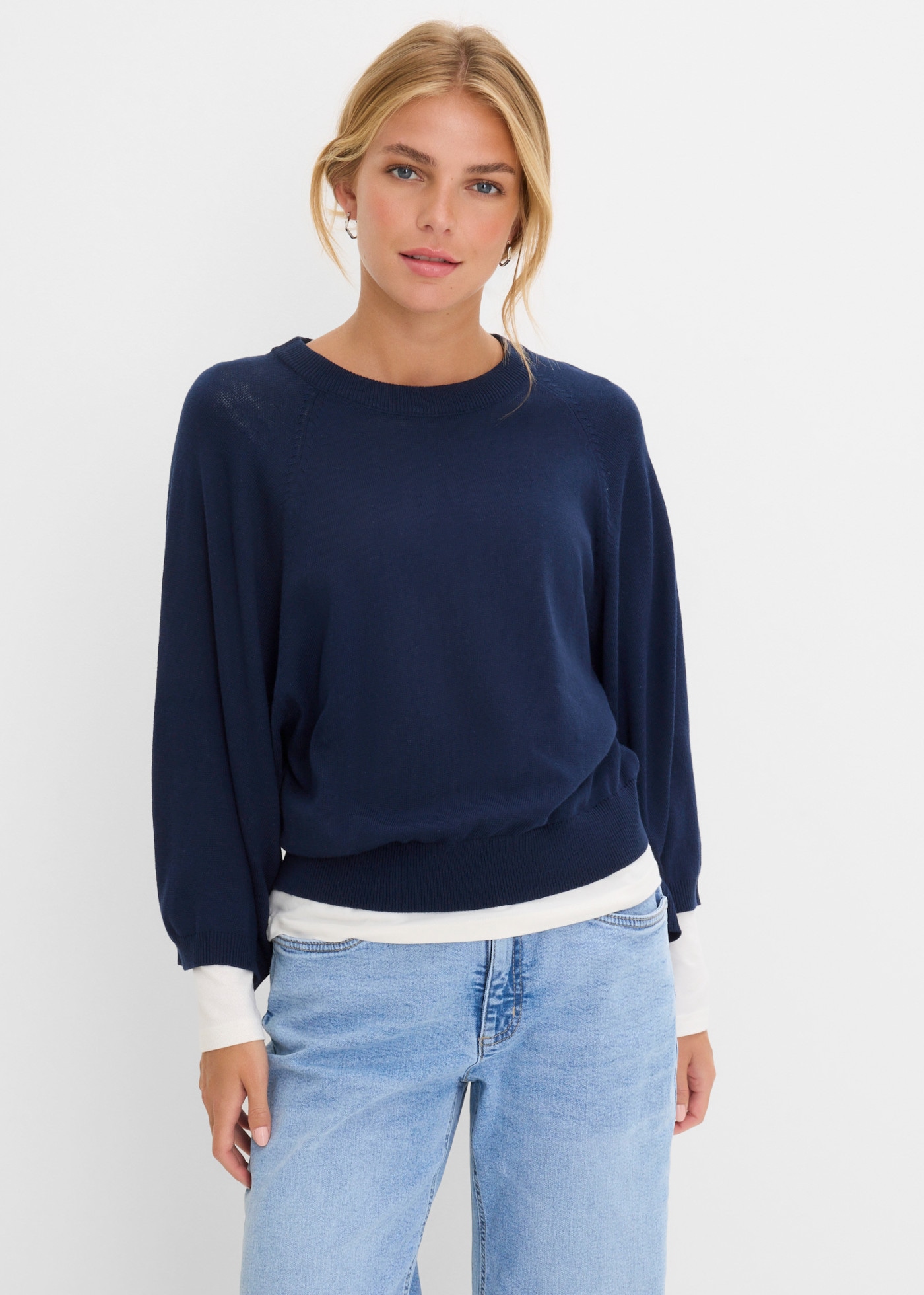 Image of bonprix Strickpullover im Oversize-Schnitt, mit 3/4-Ärmeln, eleganter Stil