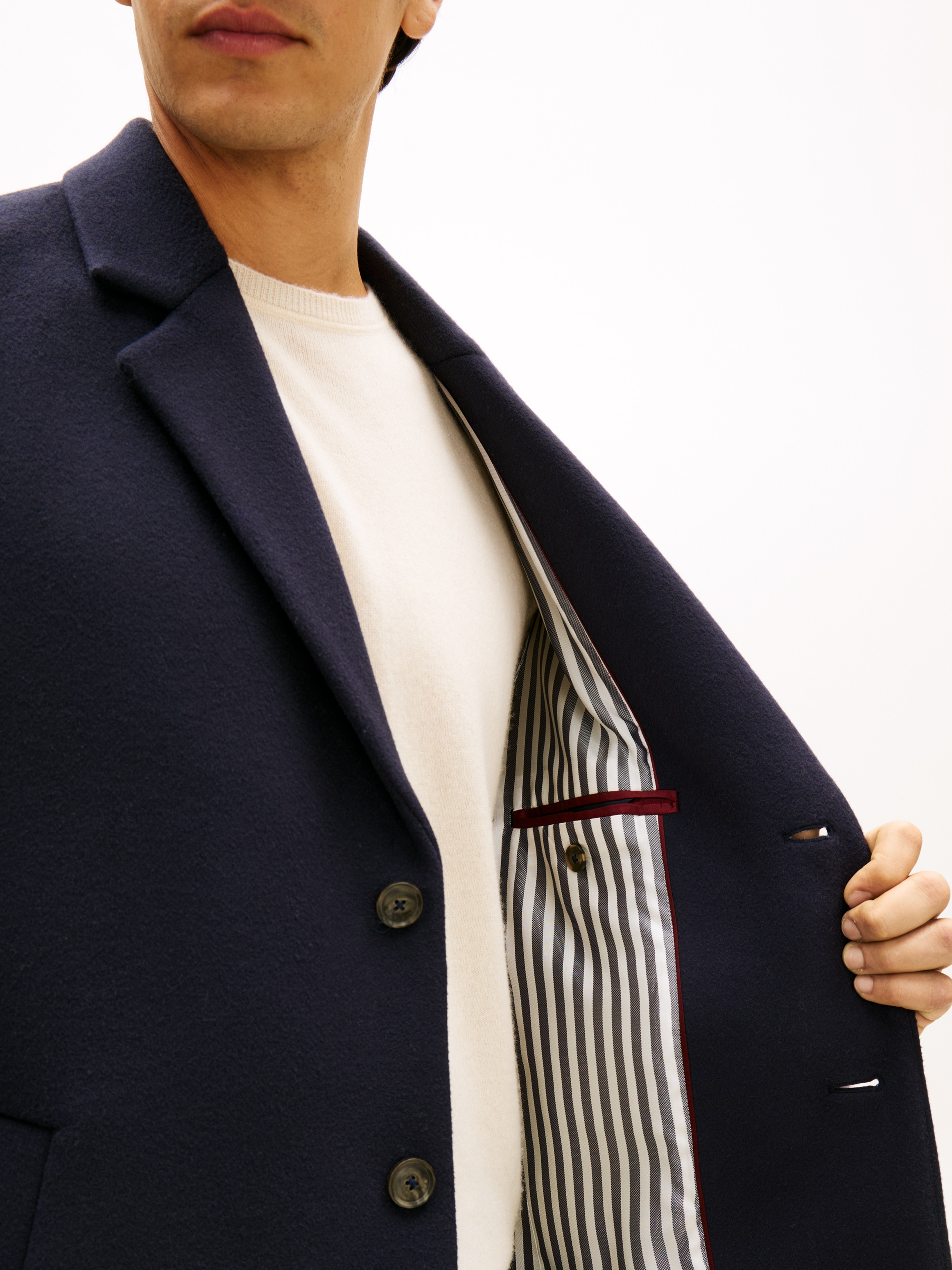Tommy Hilfiger Manteau en laine »WOOL MIX COAT« Col revers, coupe régulière