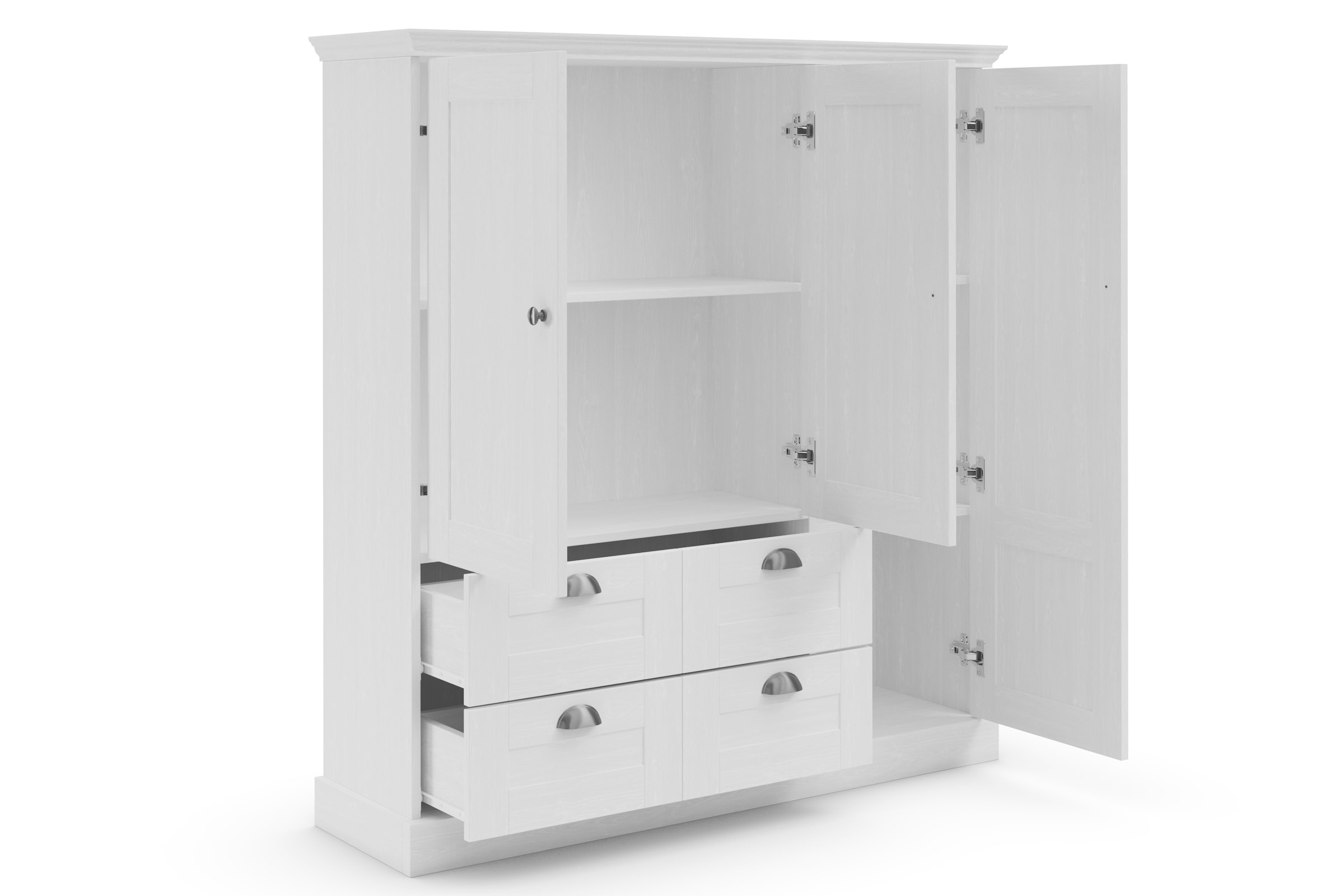 Home affaire Wäscheschrank »Motala«, (B/H/T ca. 133x120x35), mit 2 grosse Schubladen, Breite 122 cm, Höhe 130 cm
