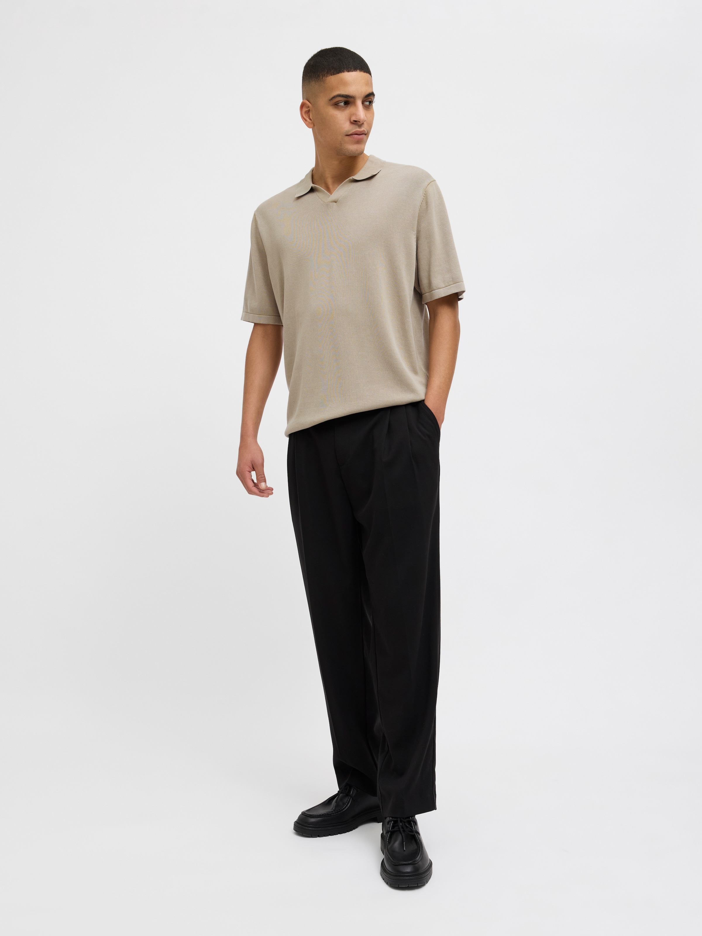 Jack & Jones Kurzarmpullover »JJELEO KNIT POLO SS LN«, mit Polo Kragen