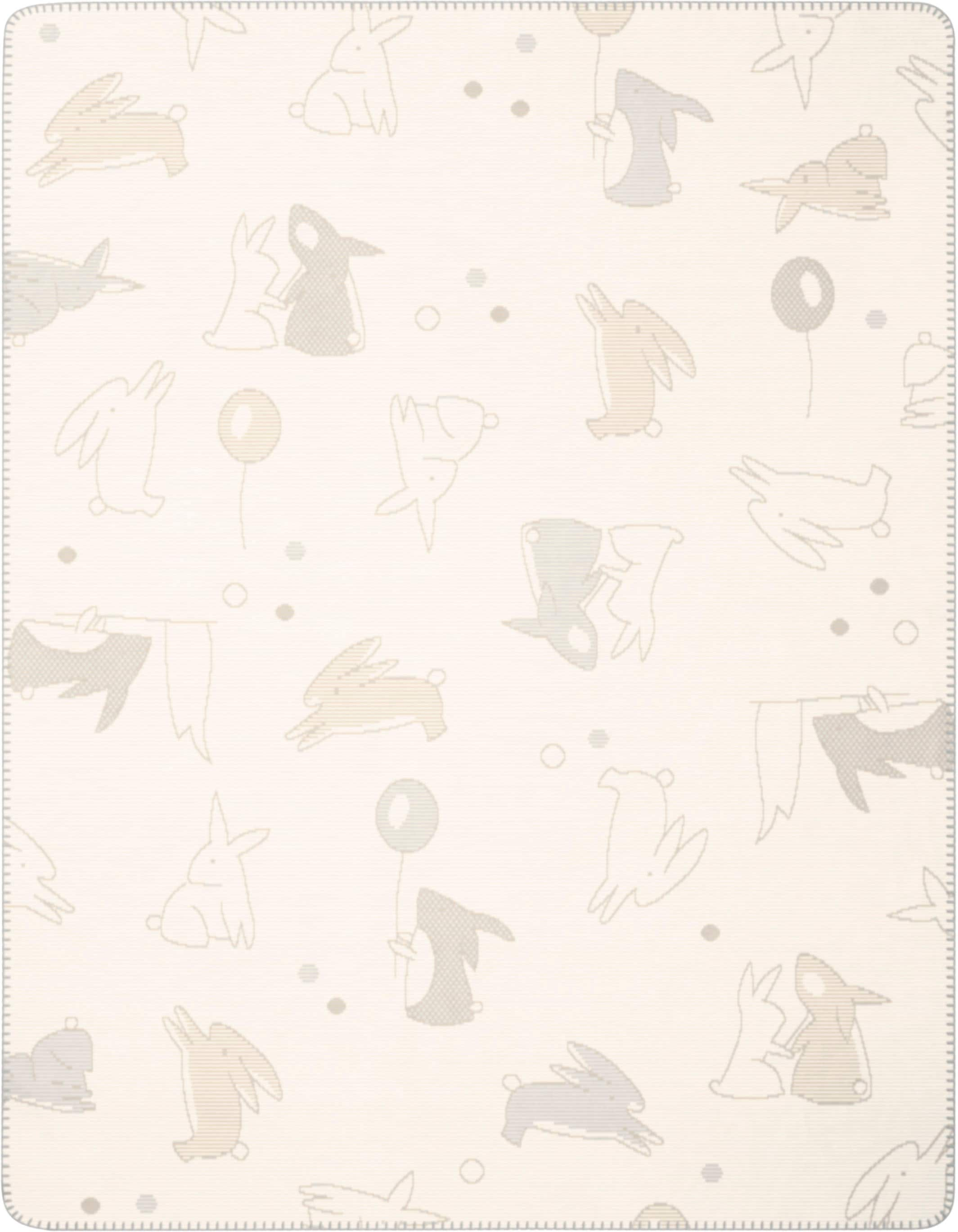 Biederlack Babydecke »Babydecke Littel Rabbits«, Babydecke Littel Rabbits mit verspielten Hasen