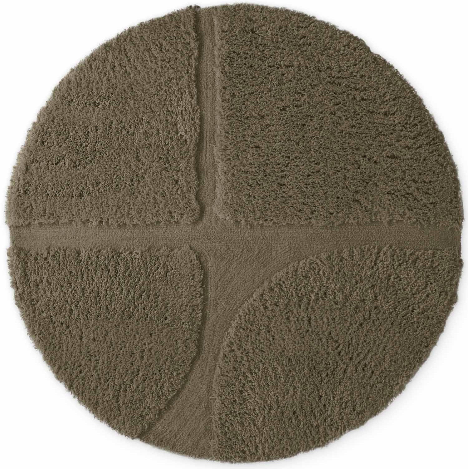 Ted Baker Lambeth High Pile Rug Jasper Geometric Living Room Rug in Green | Size: 200cm diameter