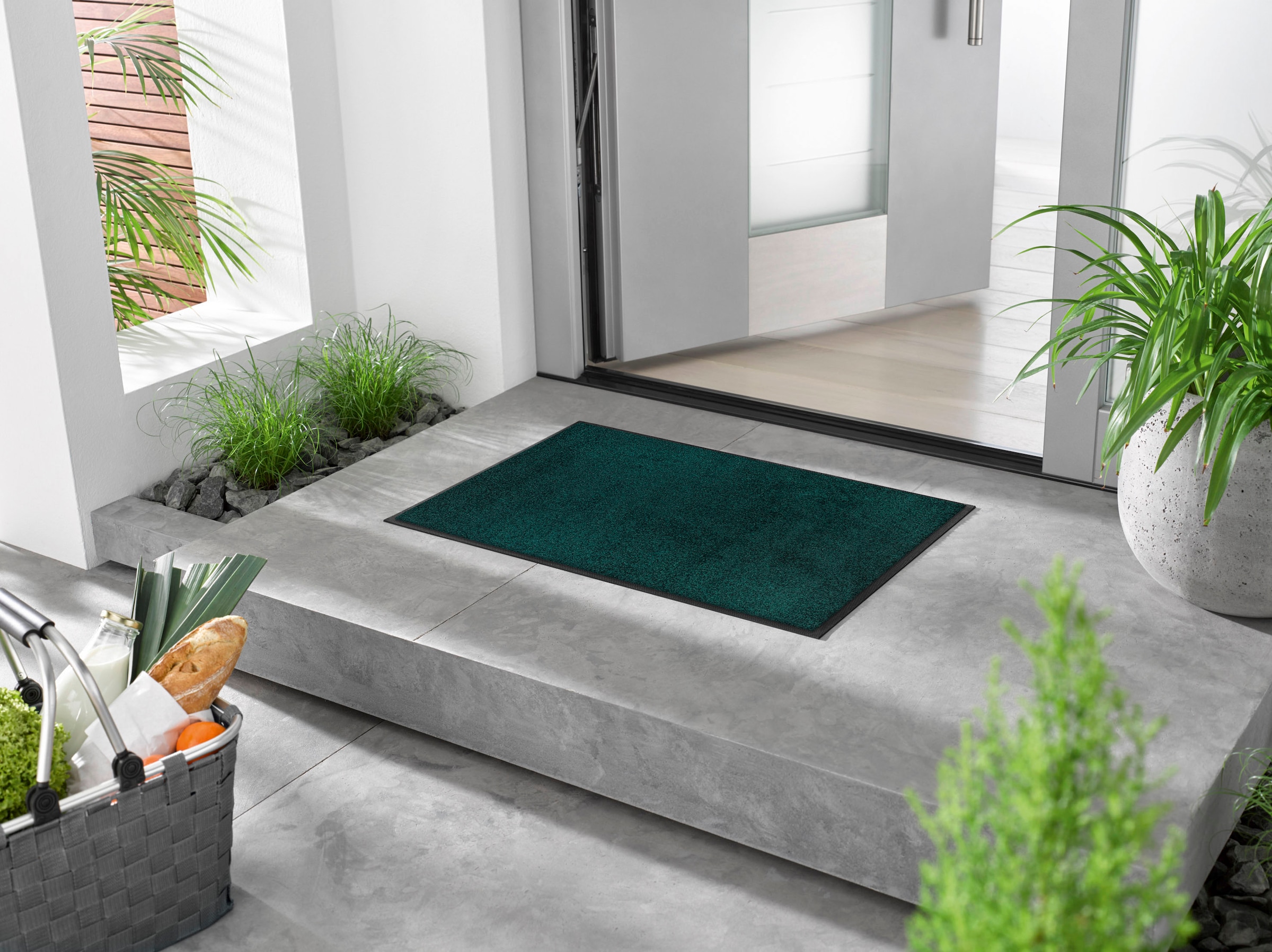 wash+dry by Kleen-Tex Fussmatte »Trend Uni, Schmutzfangmatte, waschbar«, rechteckig, 7 mm Höhe, rutschhemmend, In- und Outdoor geeignet, auch als Läufer erhältlich