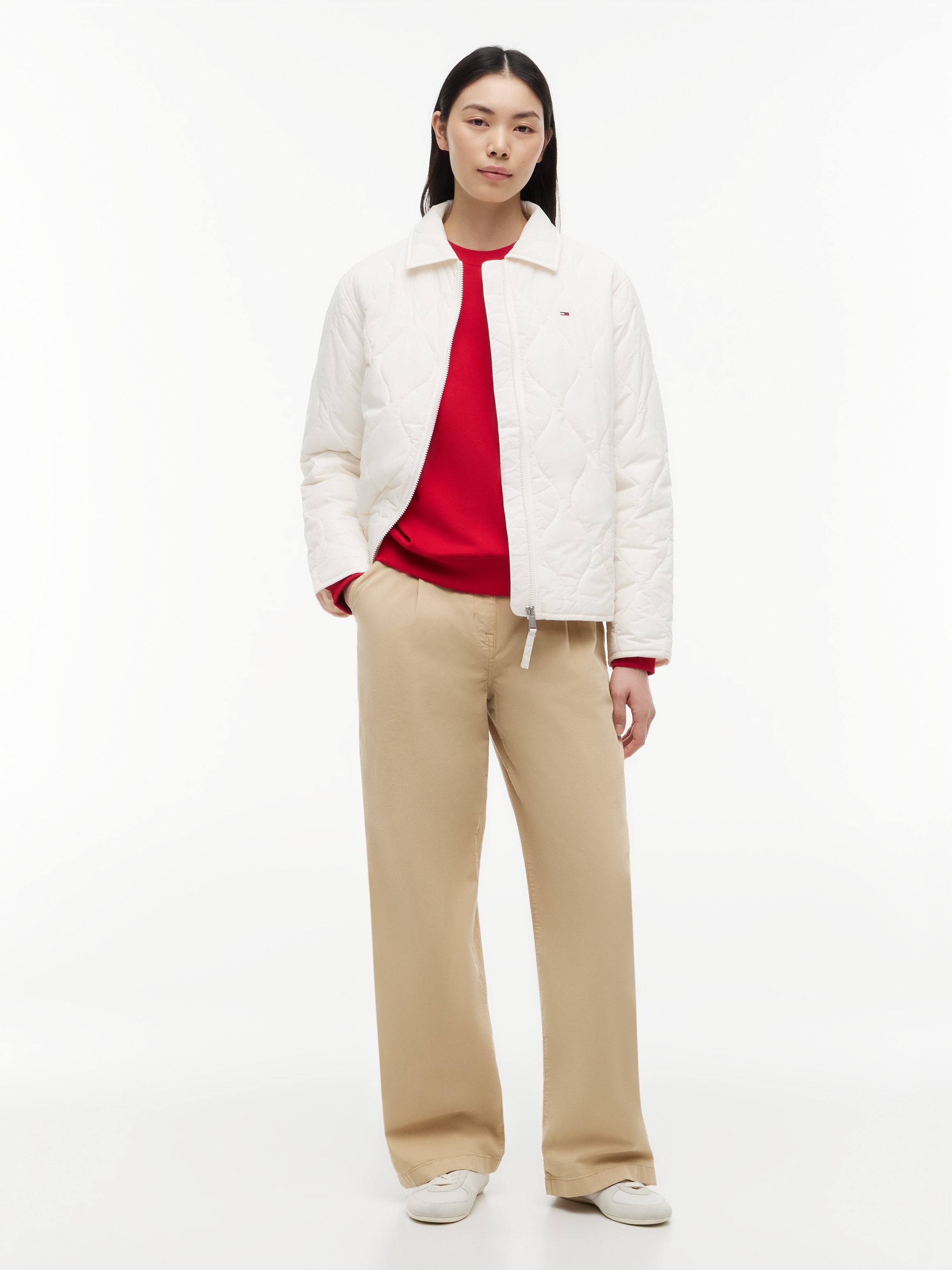 Tommy Jeans Veste matelassée »TJW COACH COLLAR QUILTED JACKET« fibre synthétique, broderie drapeau