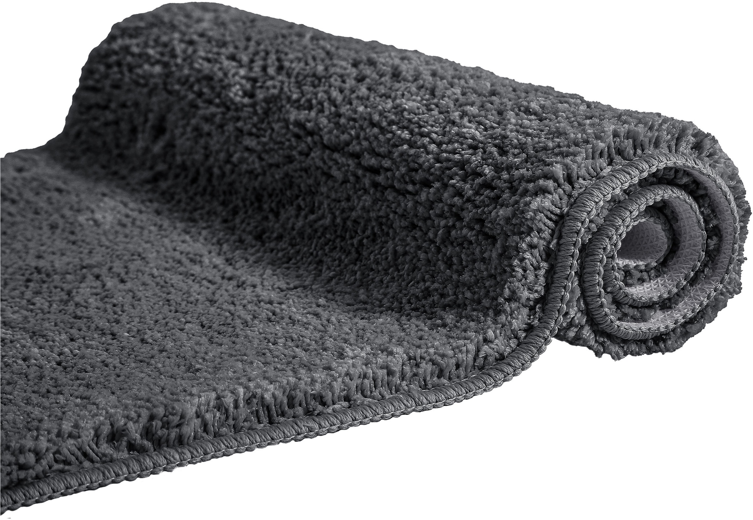 my home Badematte »Inga, Badezimmer Teppich, Badvorleger«, rutschhemmend beschichtet, schnell trocknend-strapazierfähig-fussbodenheizungsgeeignet, Badteppich, unifarben, weich, als halbrund und rechteckig erhältlich