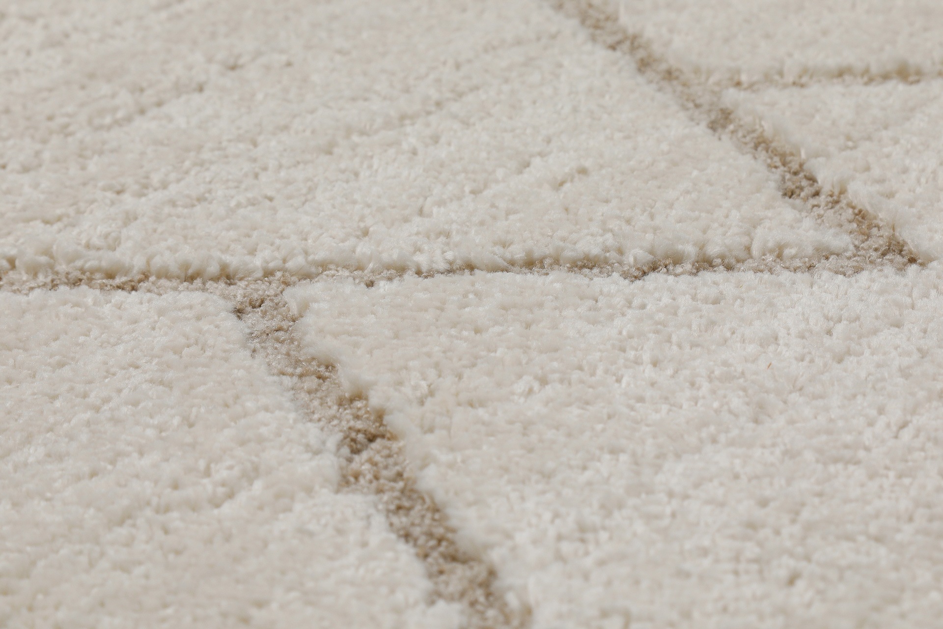 Wecon home Tapis »Pelle« Rectangulaire 18 mm Höhe Gewebt, Hoch-Tief, pflegeleicht, Rauten Muster, Scandi, Wohnzimmer