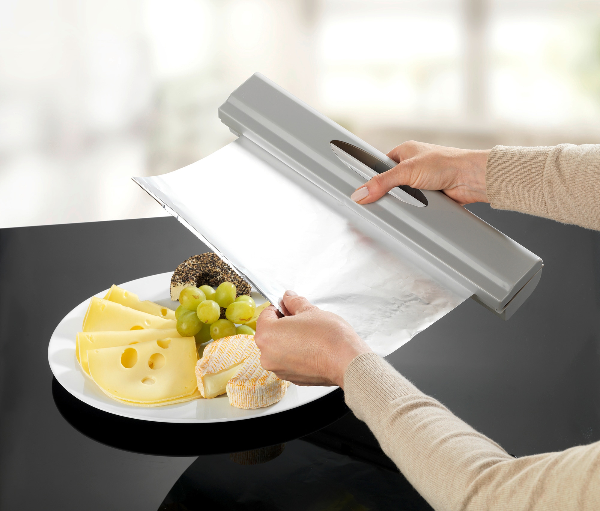 WENKO Distributeur de film plastique »Modell Perfect-Cutter« für Folienrollen bis 33 cm Breite, für Alufolien und Frischhaltefolien