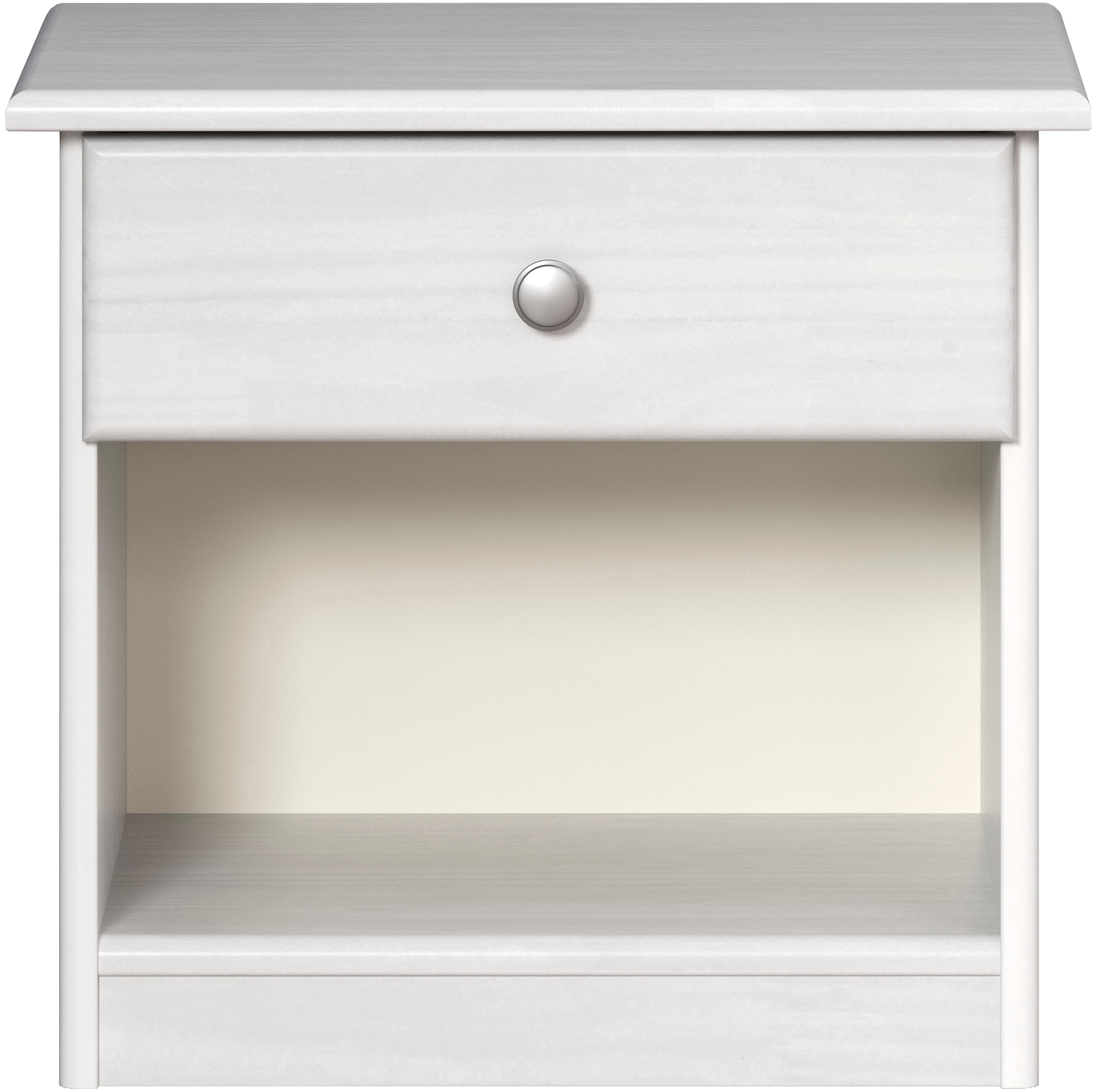 Home affaire Nachtkommode »Delsbo Nachtschrank Schrank Schlafzimmer Beistellschrank« Landhaus Design aus Kiefernholz, 1 Stk. tlg. Massivholz Nachttisch Weiss lackiert - Nachtkonsole (B/T/H) 44/34/41 cm