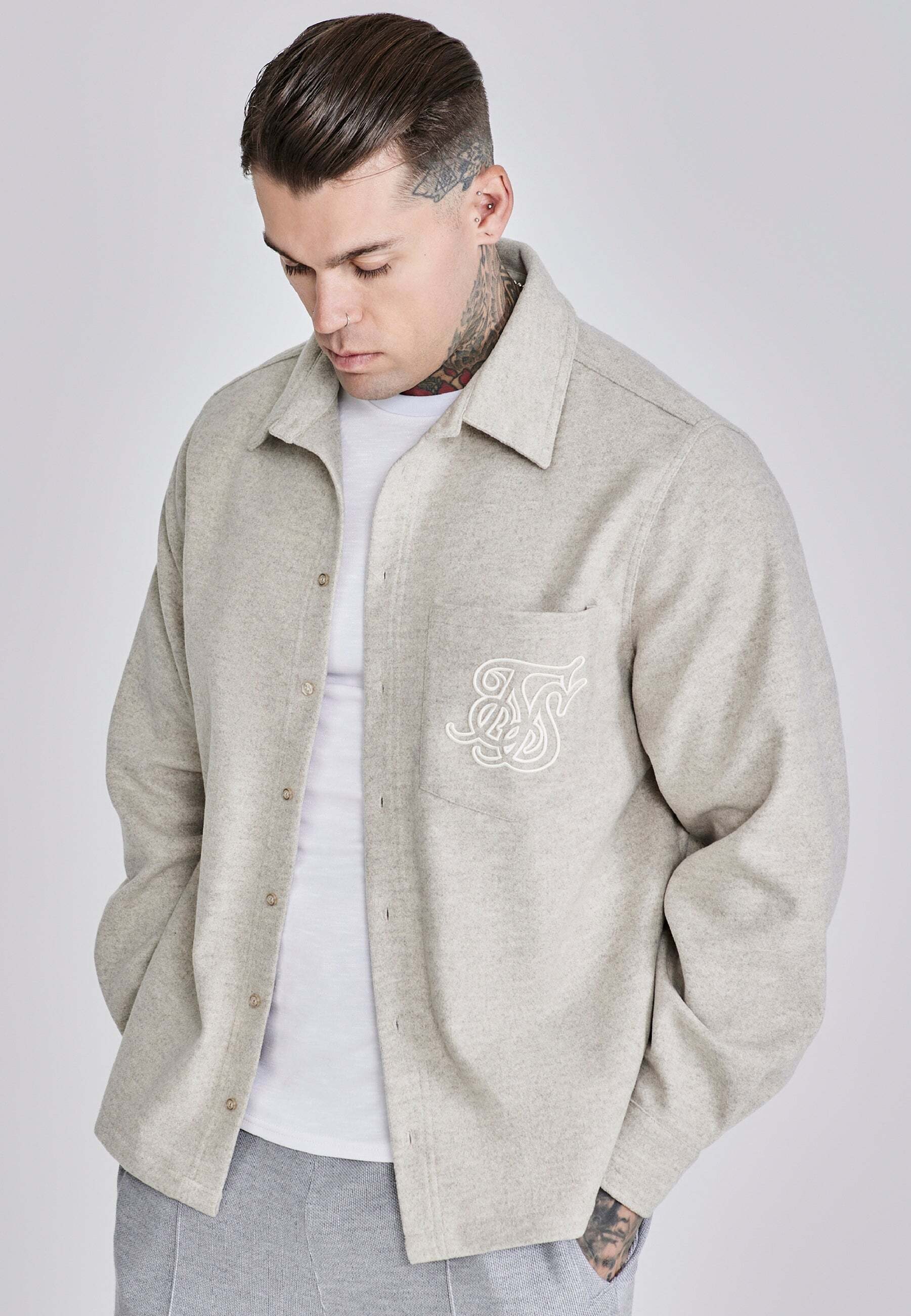 Siksilk Langarmhemd »Siksilk Overshirt Overshirt«