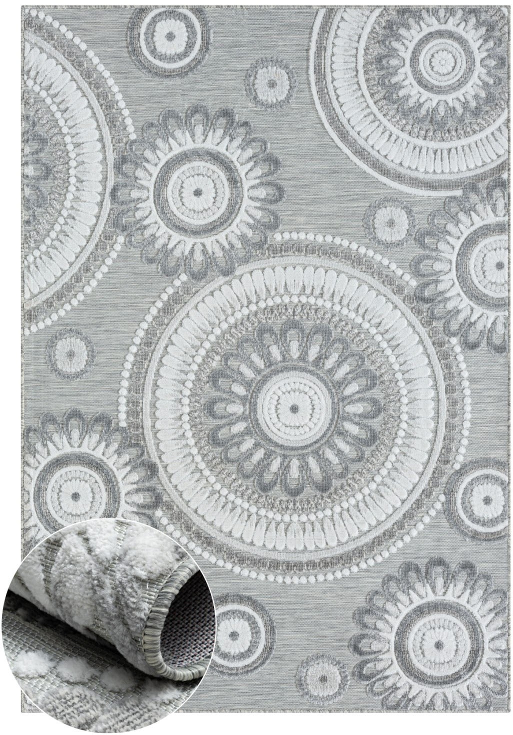 Myflair Möbel & Accessoires Teppich »Loop, LAGERRÄUMUNG!« rechteckig 8 mm Höhe modernes Design, Hoch-Tief Effekt, Outdoor geeignet, Balkon, Terrasse