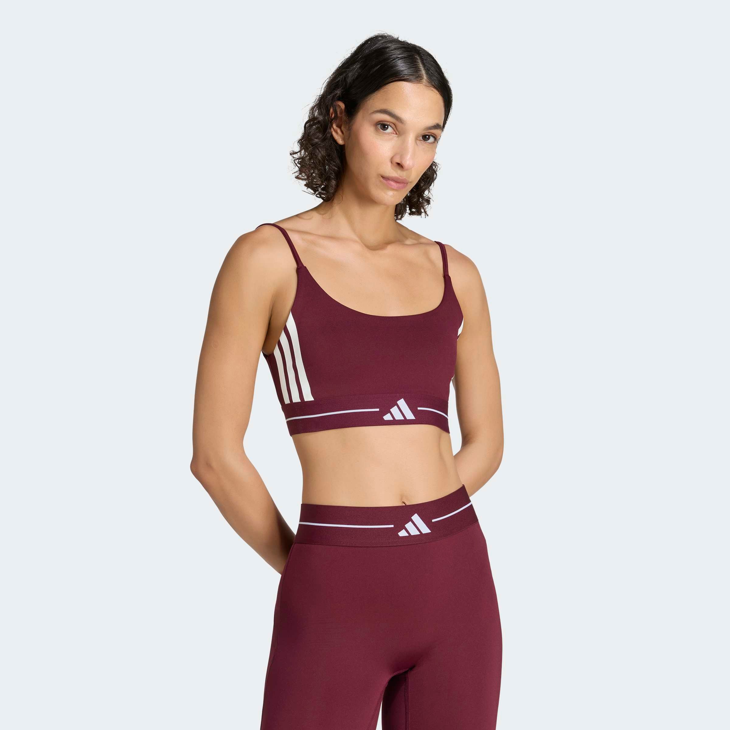 Image of adidas Performance Sport-BH "HYPERGLAM 3-STREIFEN SPORT-BH, LEICHTER HALT, GEPOLSTERT"