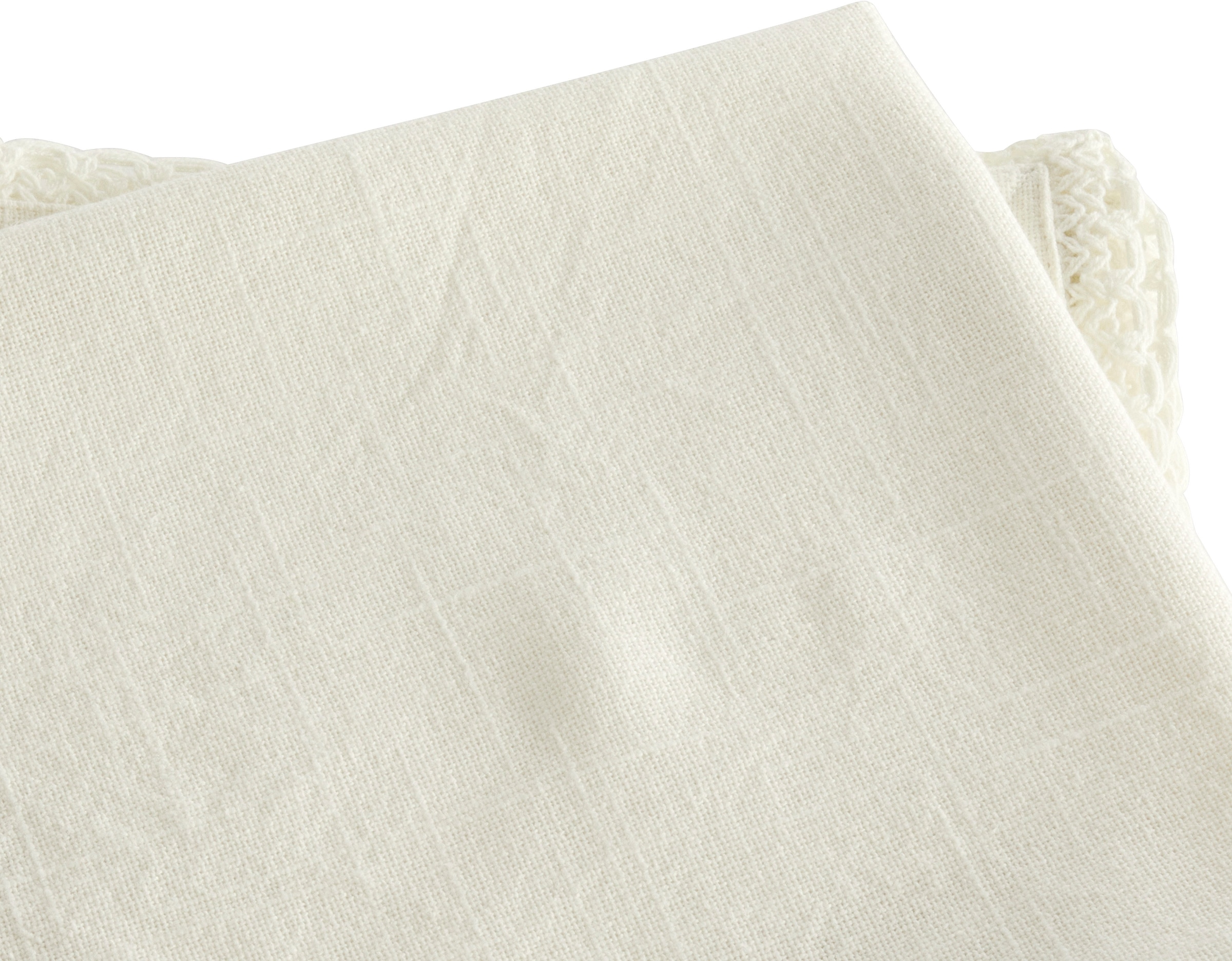 GOODproduct Stoffserviette »Elyna« uni, mit schöner Spitze, weiche Haptik, 45x45 cm, Leinenoptik