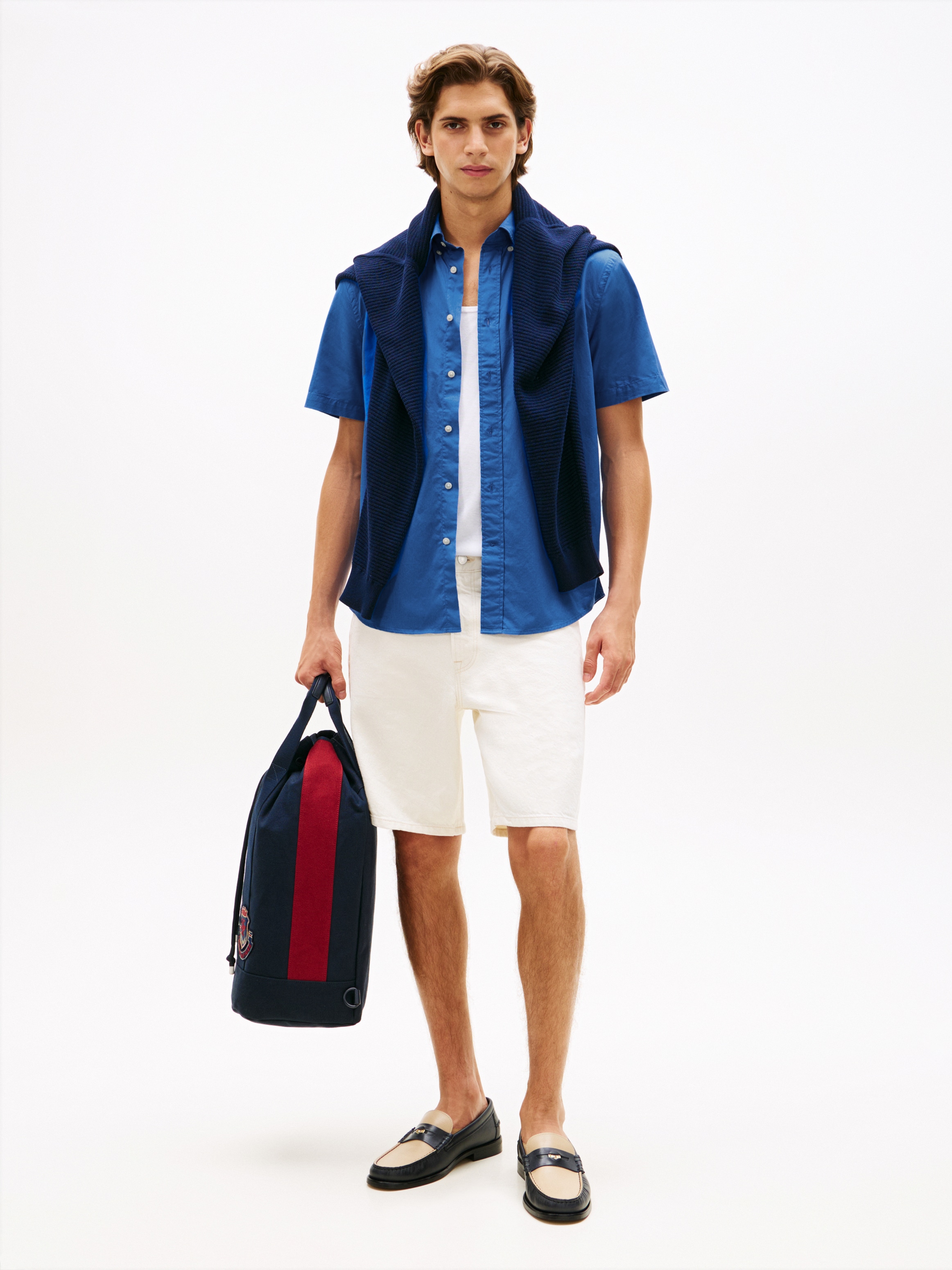 Tommy Hilfiger Chemise à manches courtes »FLEX POPLIN SOLID« Regular fit mit Button-Down-Kragen